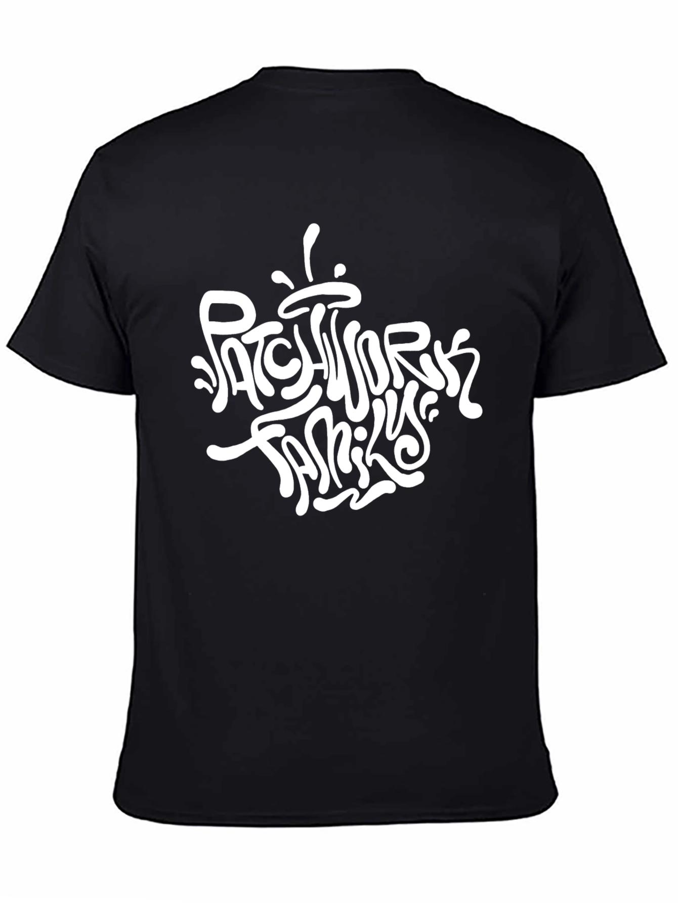 Patchwork Family Black Graphic T-Shirt
