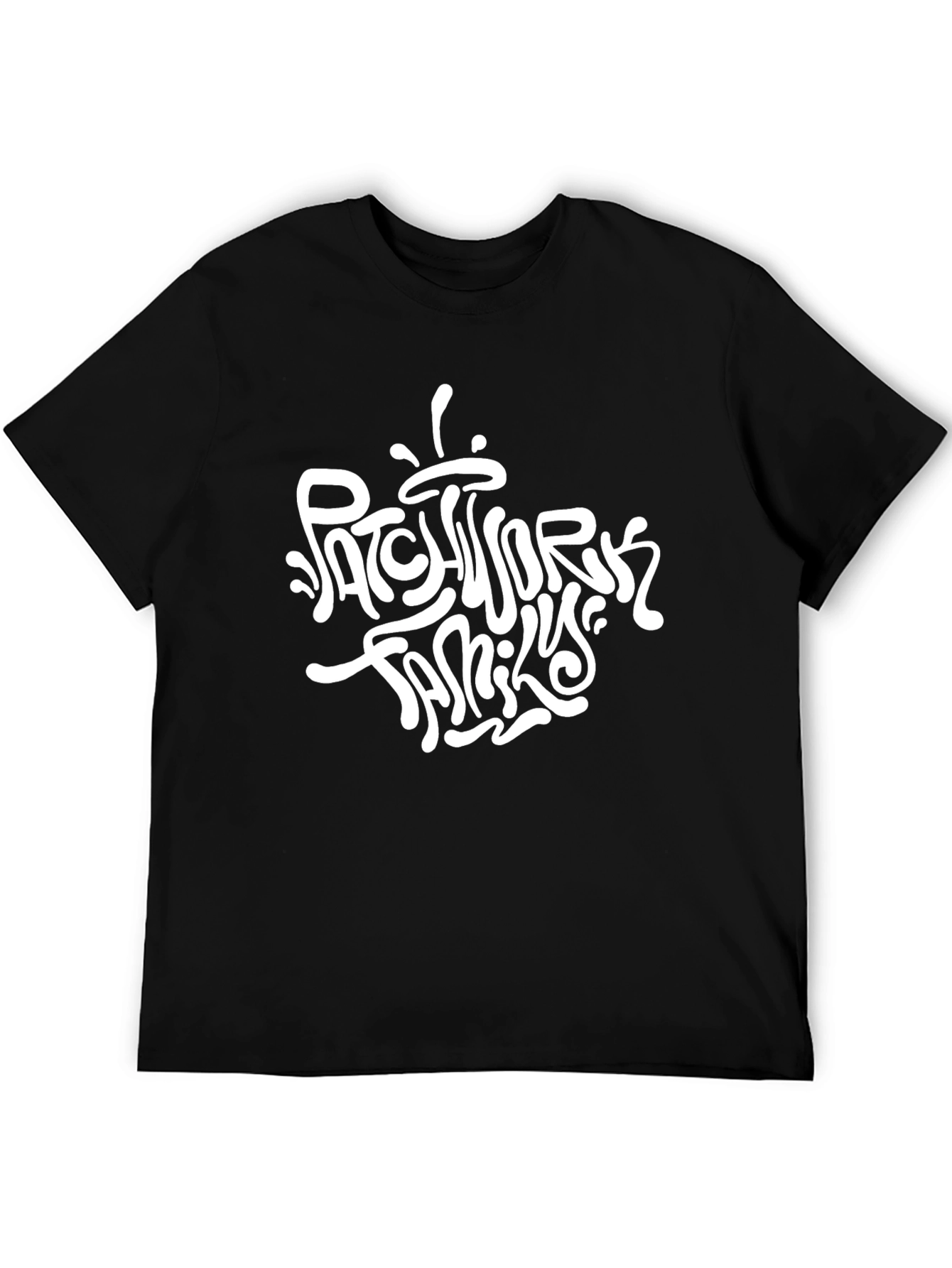 Patchwork Family Black Graphic T-Shirt