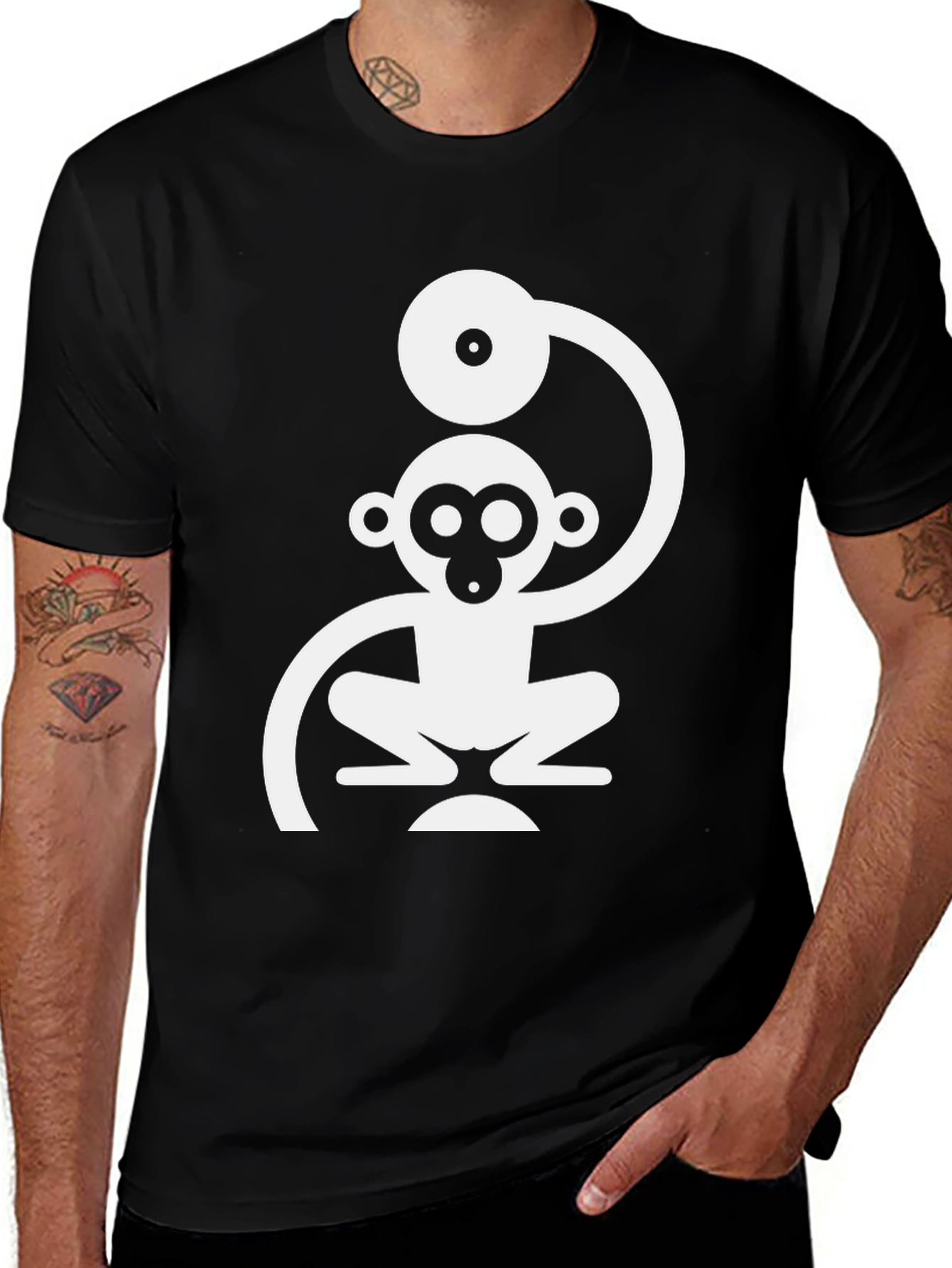 Monkey DJ Graphic Tee - Cool Black T-Shirt