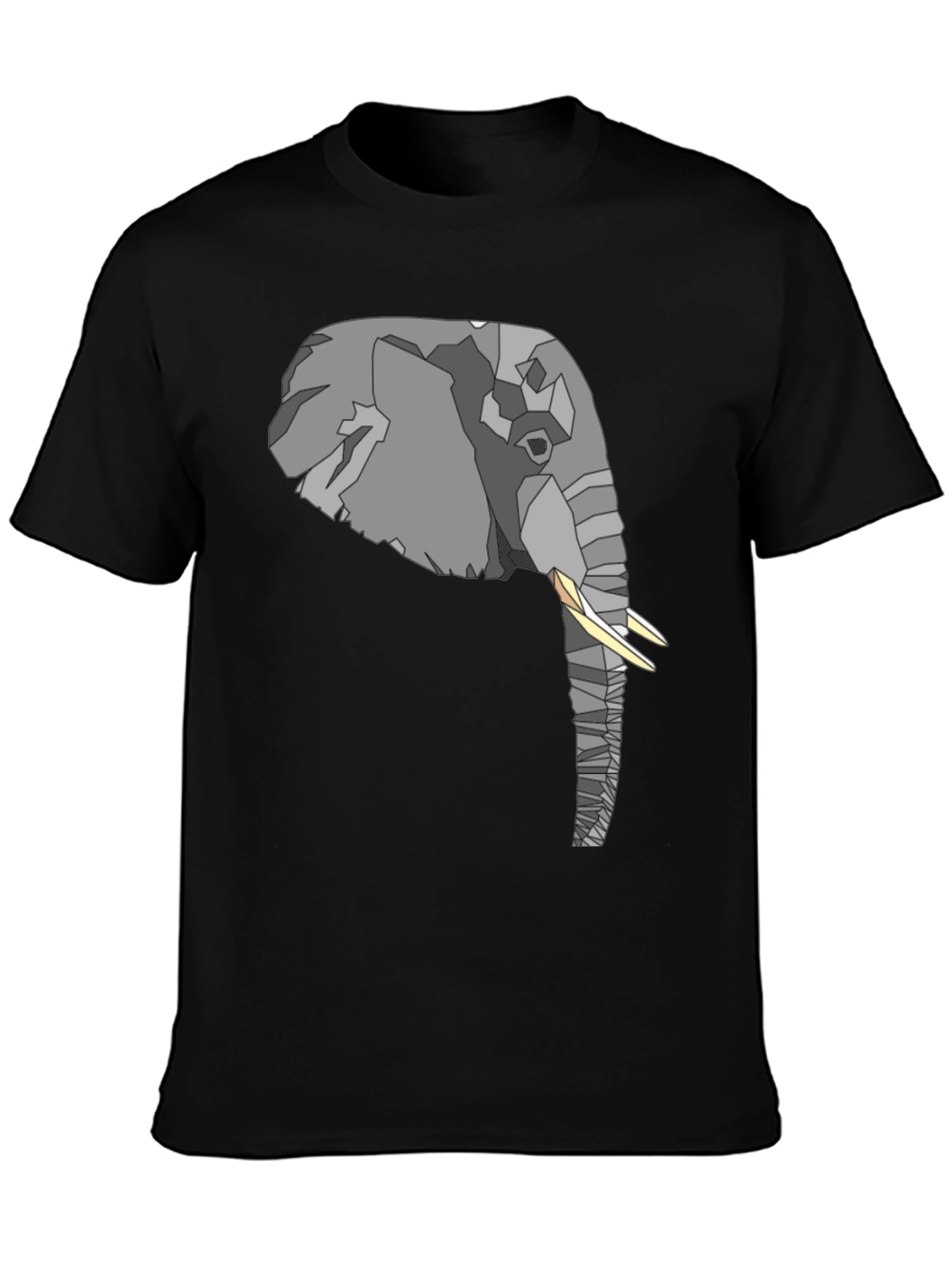 Elephant Graphic T-Shirt - Stylish Mens Black Tee