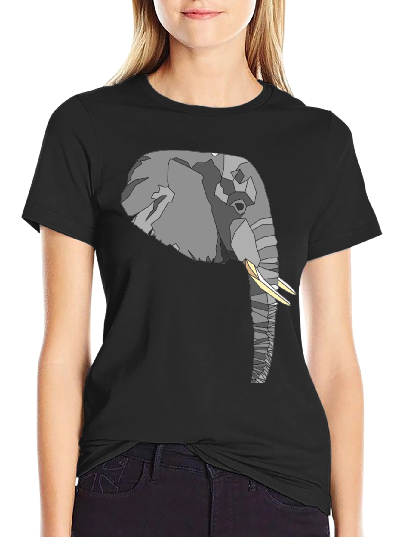 Elephant Graphic T-Shirt - Stylish Mens Black Tee
