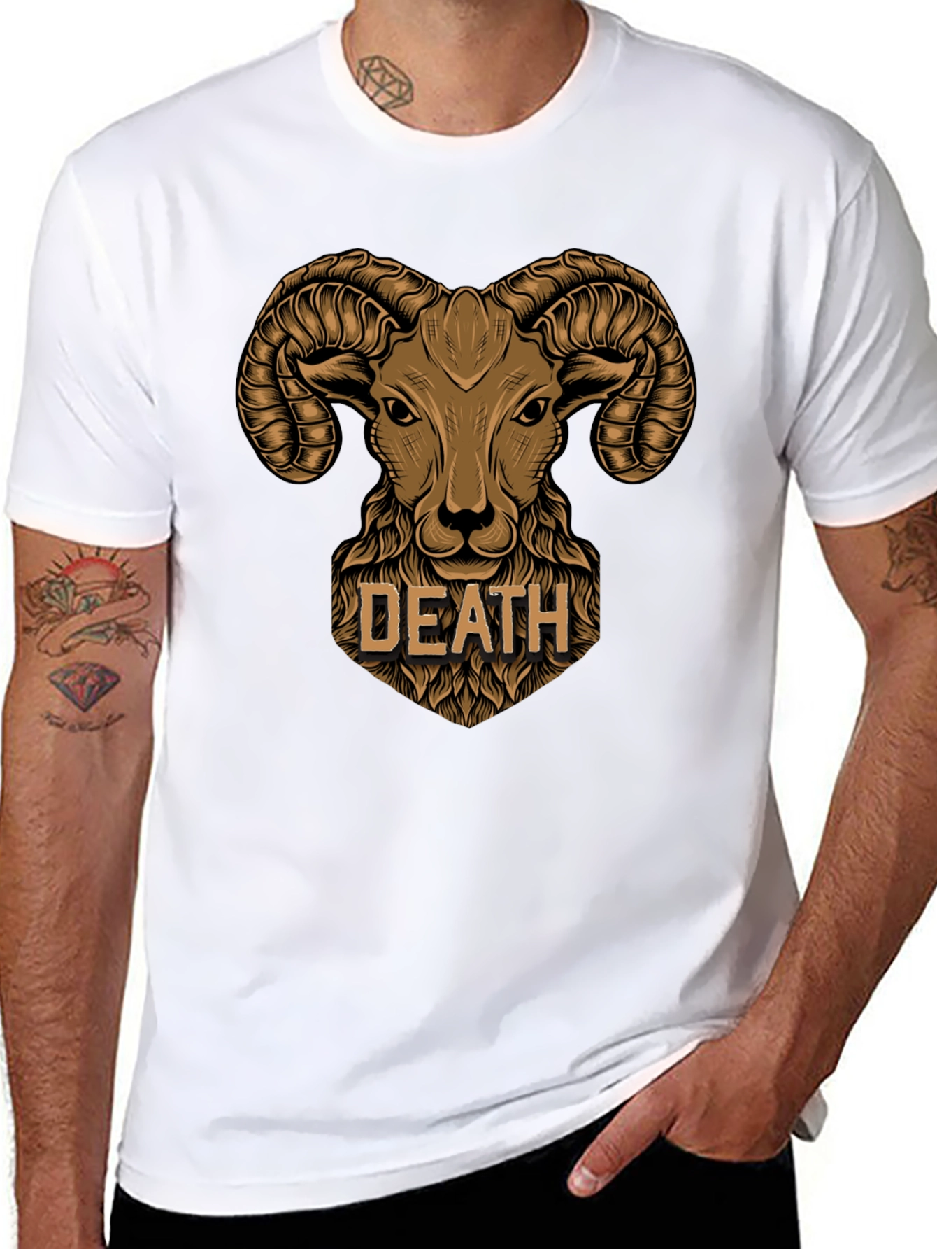 Death Ram Graphic T-Shirt - Black Cotton Tee