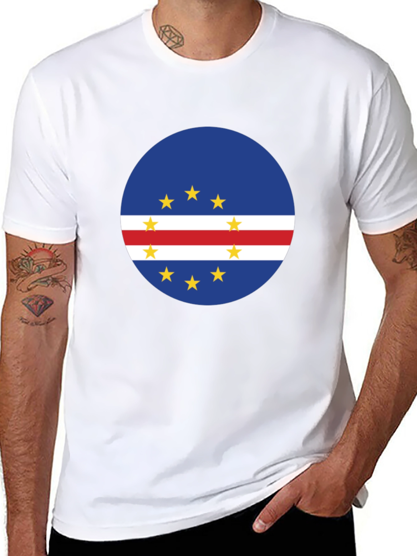 Cape Verde Flag T-Shirt - Roundel Design