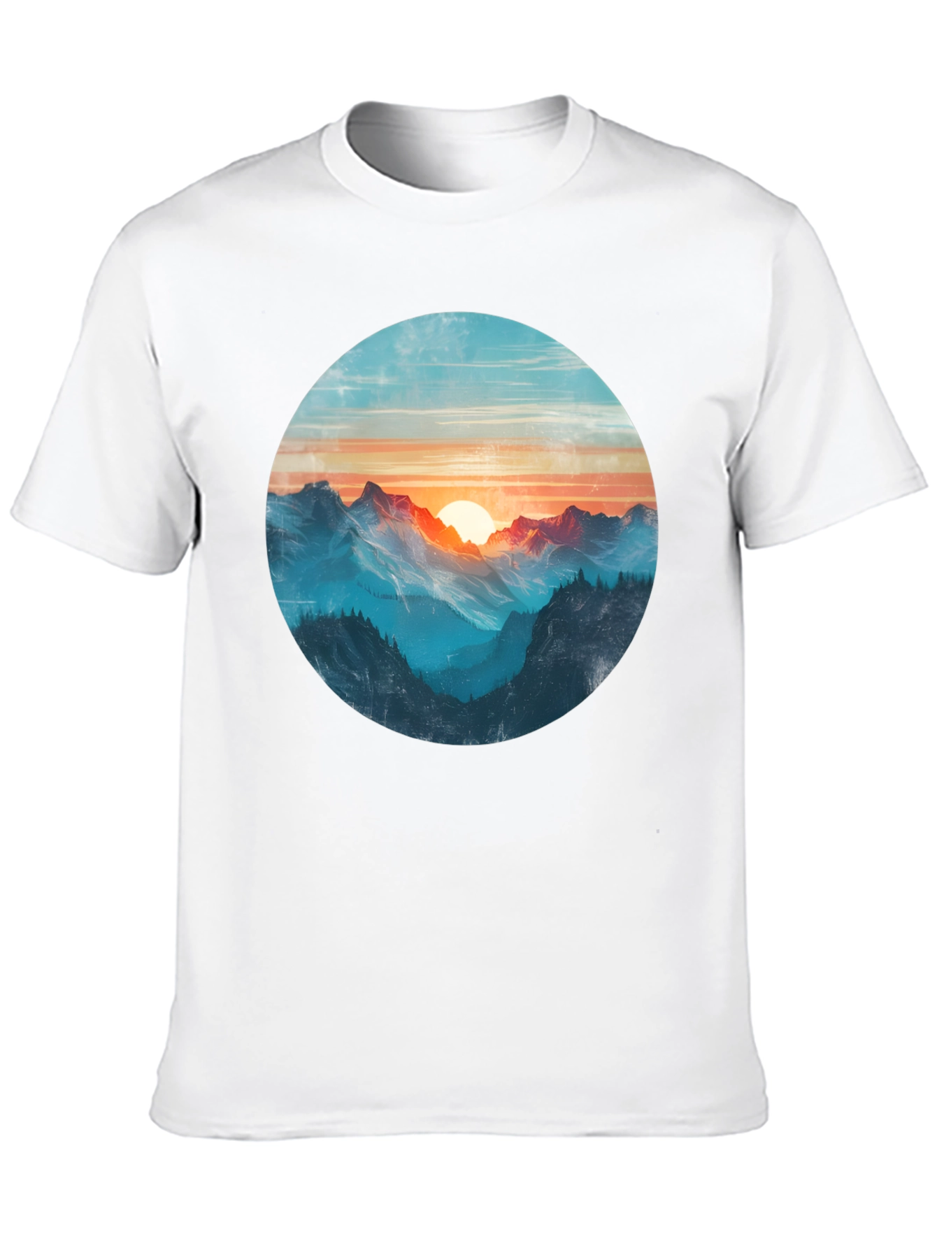 Mountain Sunset Graphic Tee - Black