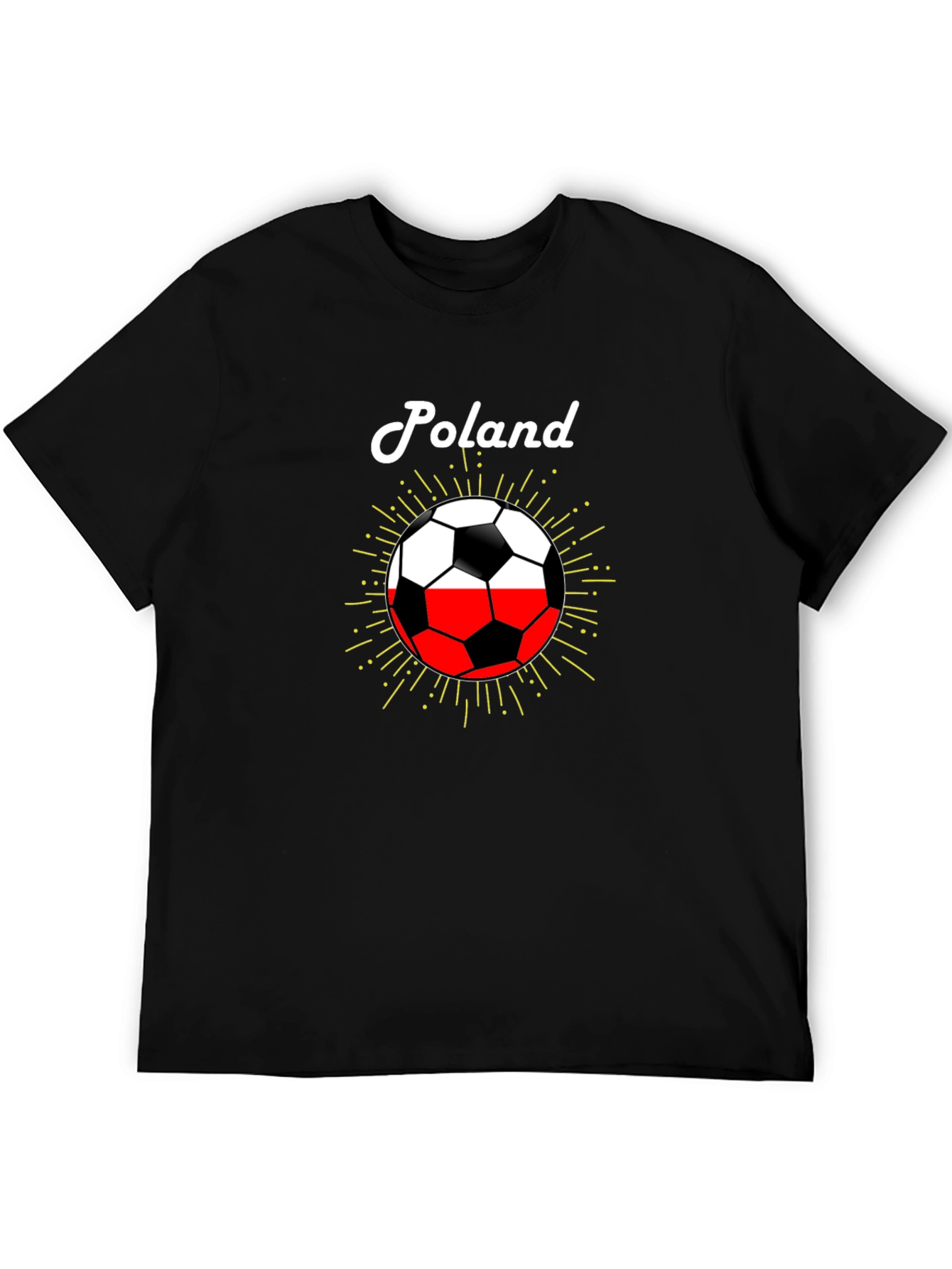 Poland Soccer Pride T-Shirt - Black Graphic Tee