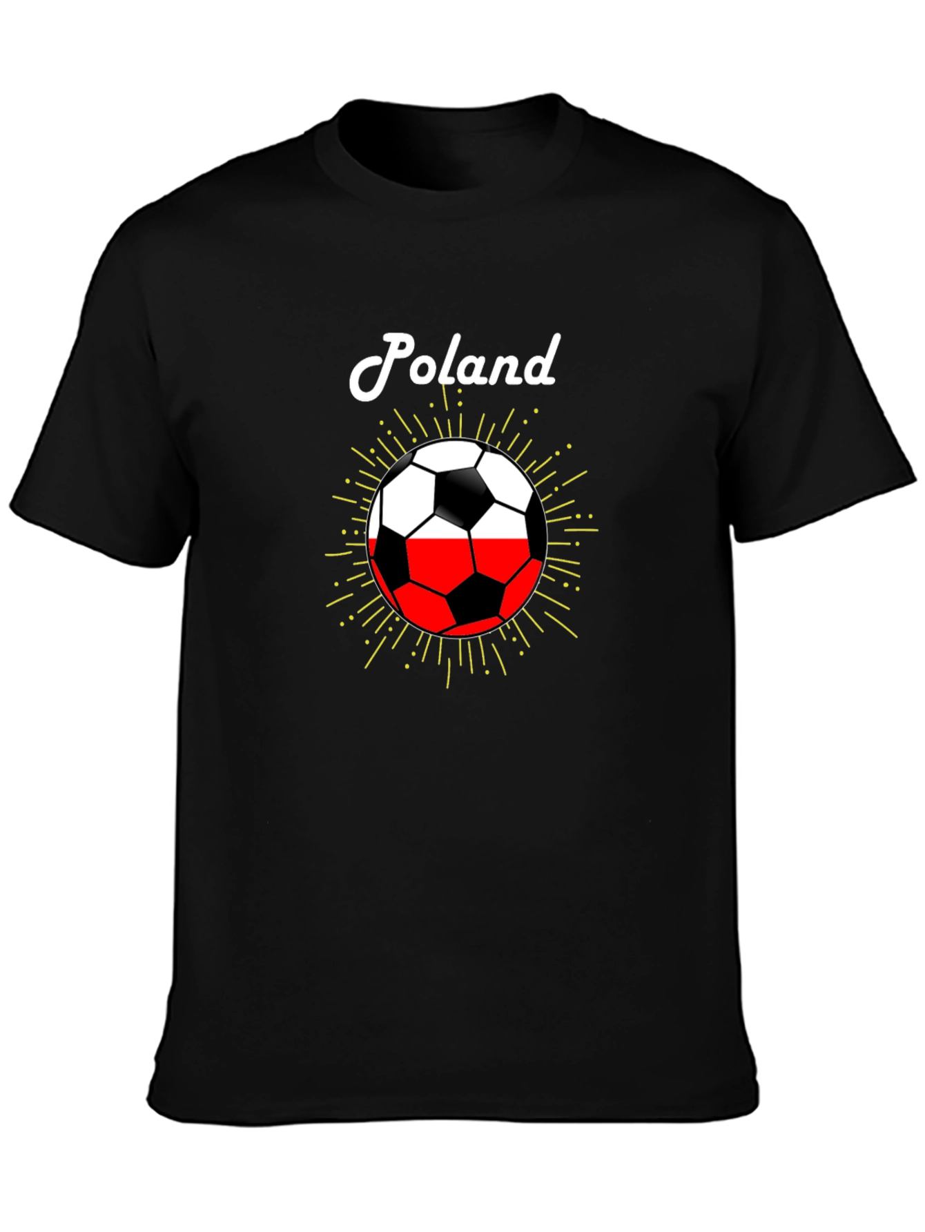 Poland Soccer Pride T-Shirt - Black Graphic Tee