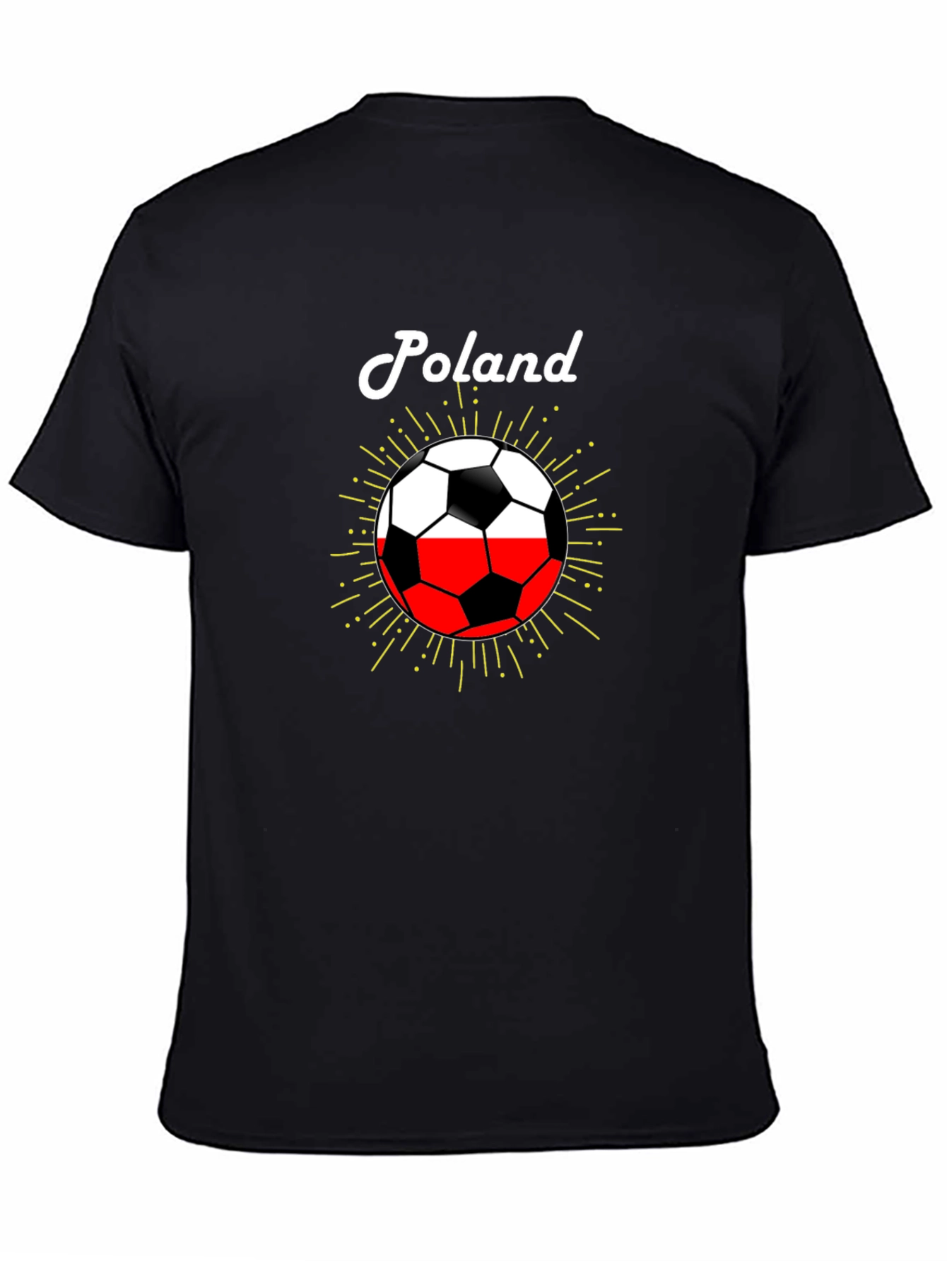 Poland Soccer Pride T-Shirt - Black Graphic Tee