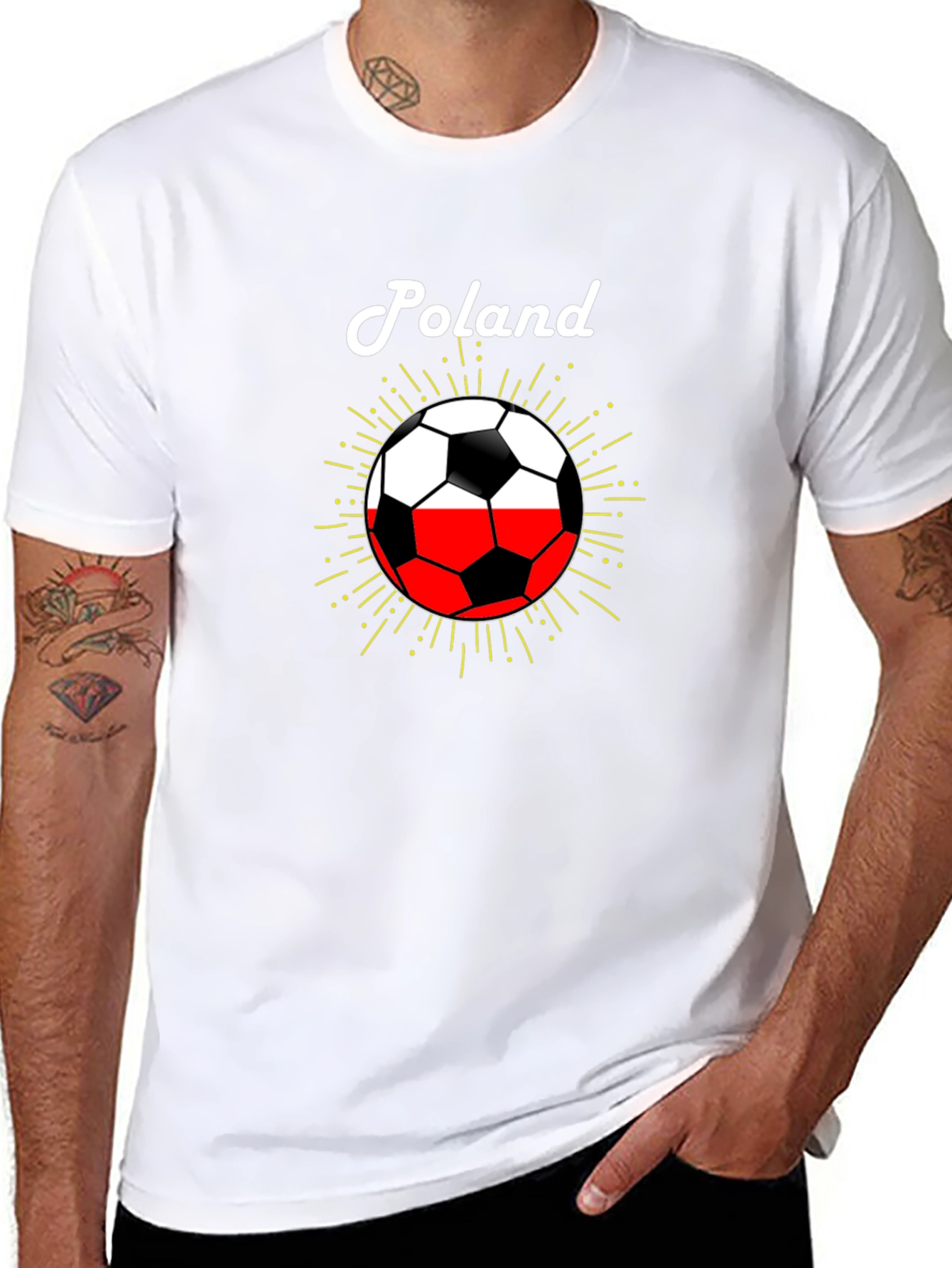Poland Soccer Pride T-Shirt - Black Graphic Tee