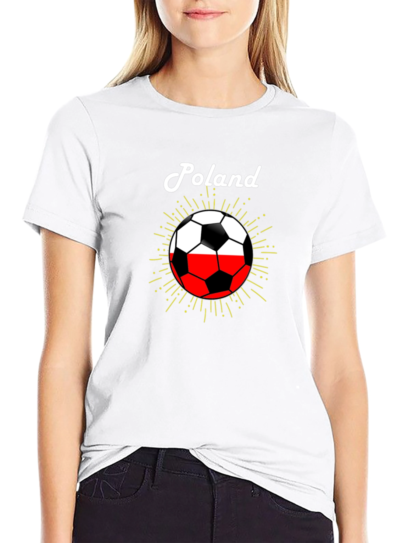 Poland Soccer Pride T-Shirt - Black Graphic Tee