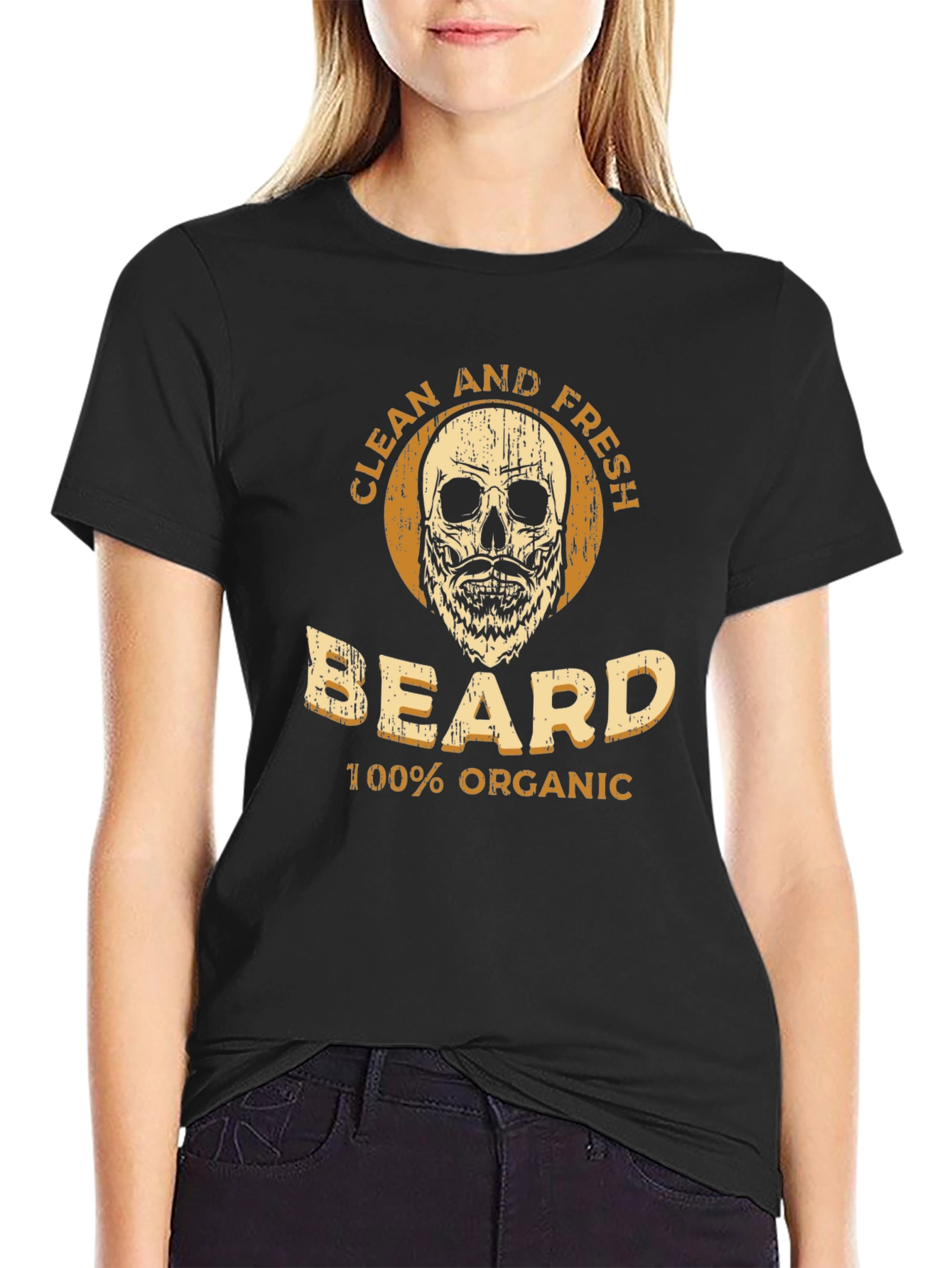 Clean and Fresh Beard Organic Skull Graphic Tee