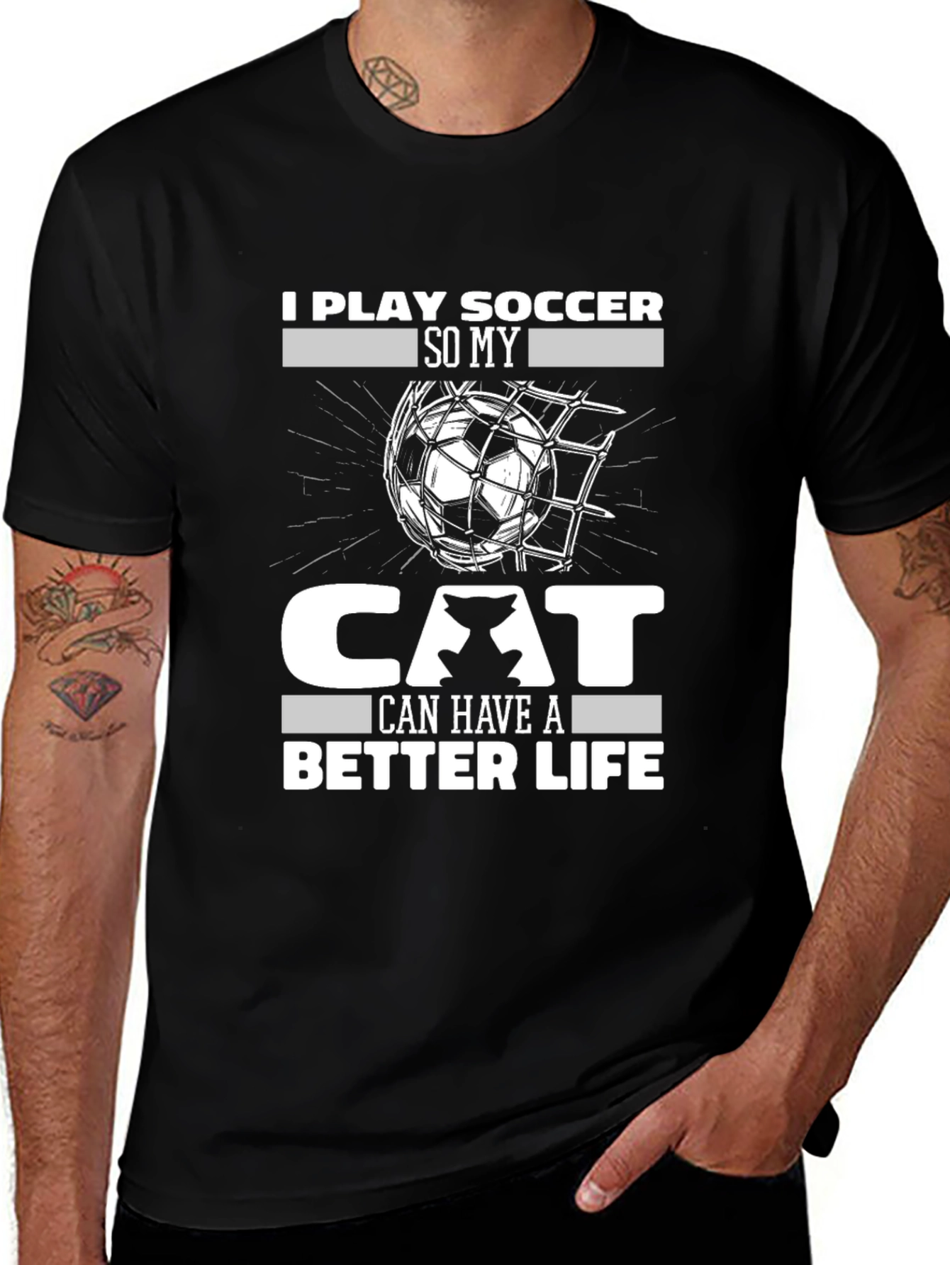 I Play Soccer for My Cat Funny T-Shirt
