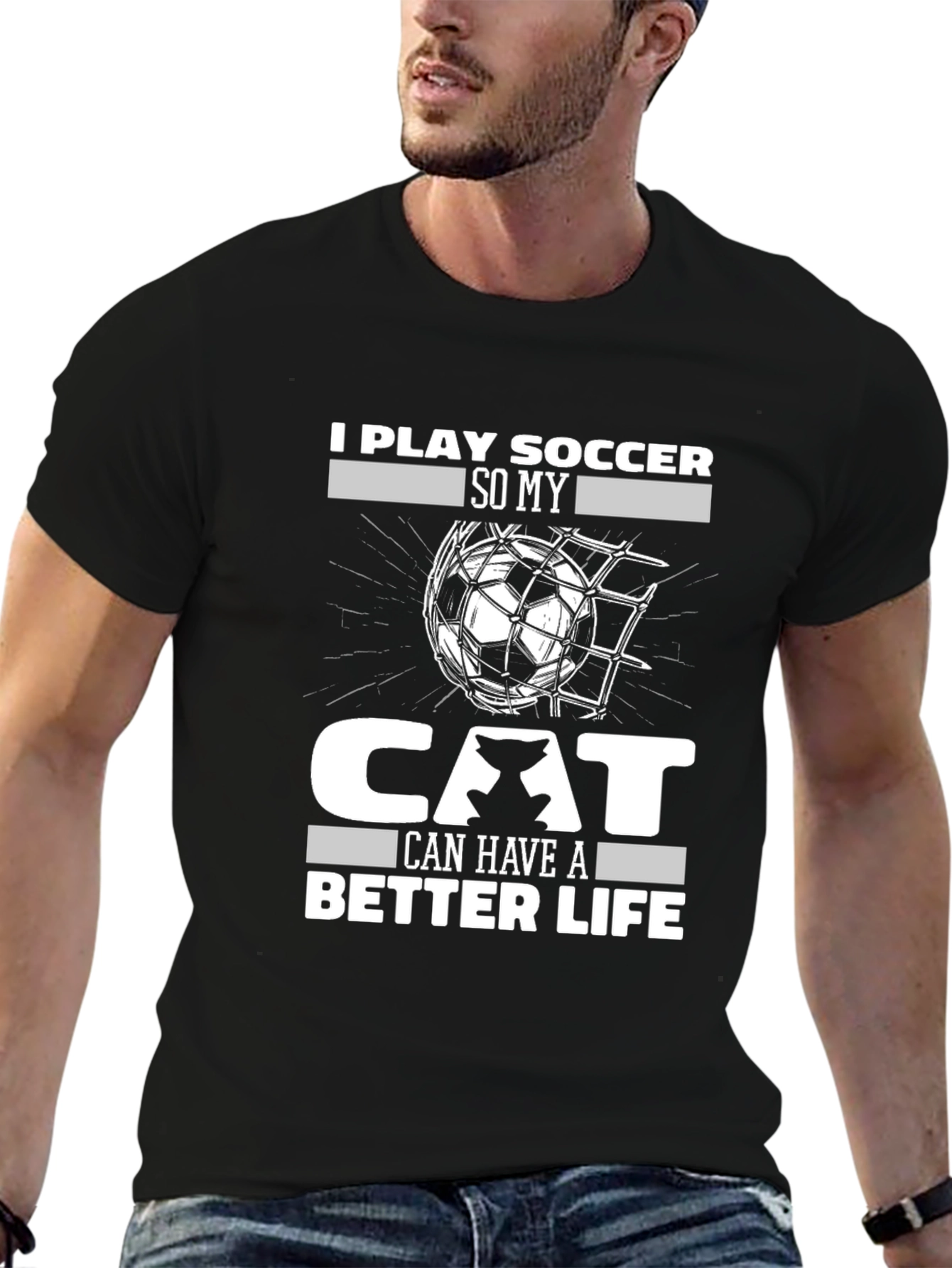 I Play Soccer for My Cat Funny T-Shirt