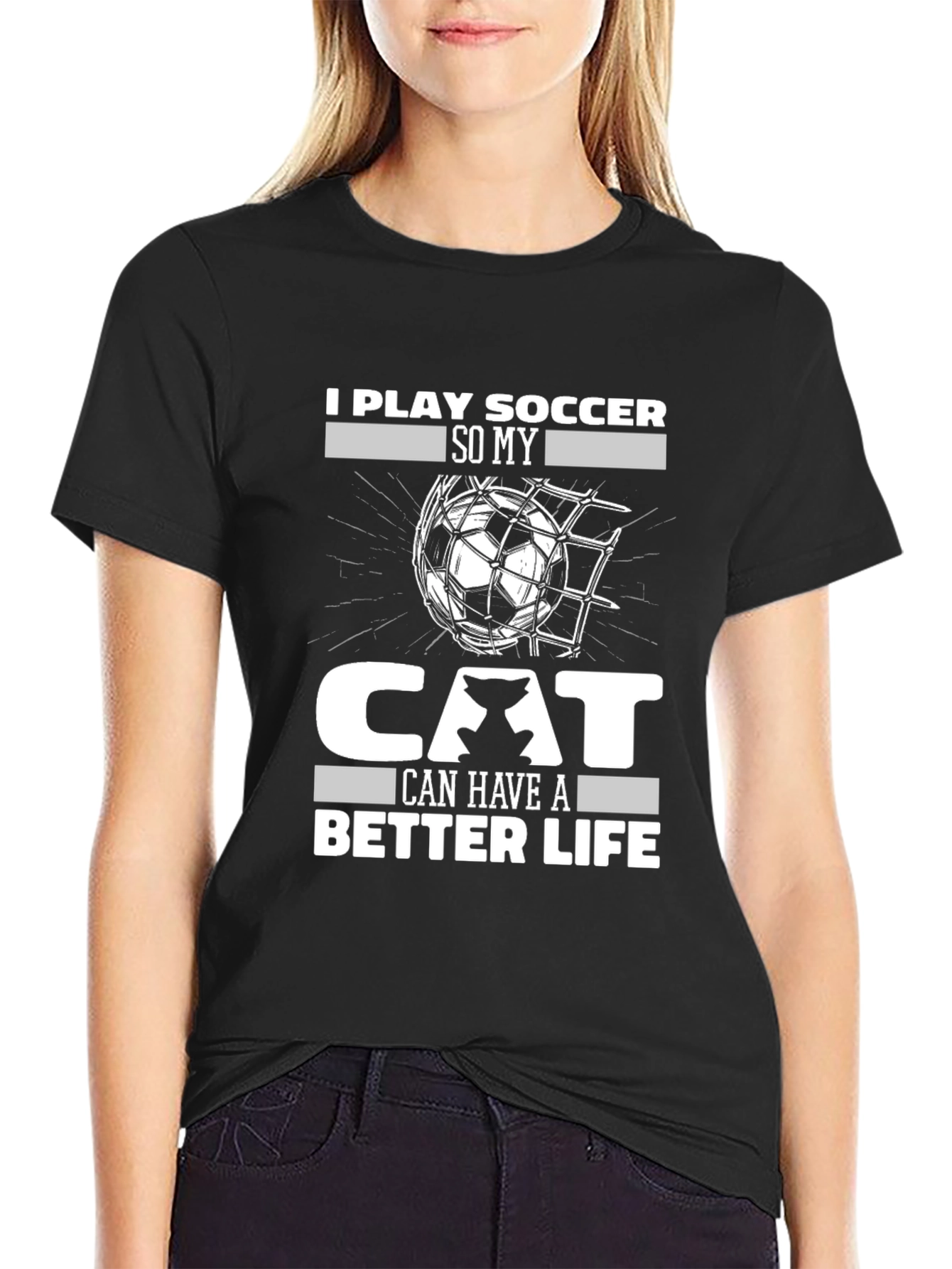 I Play Soccer for My Cat Funny T-Shirt