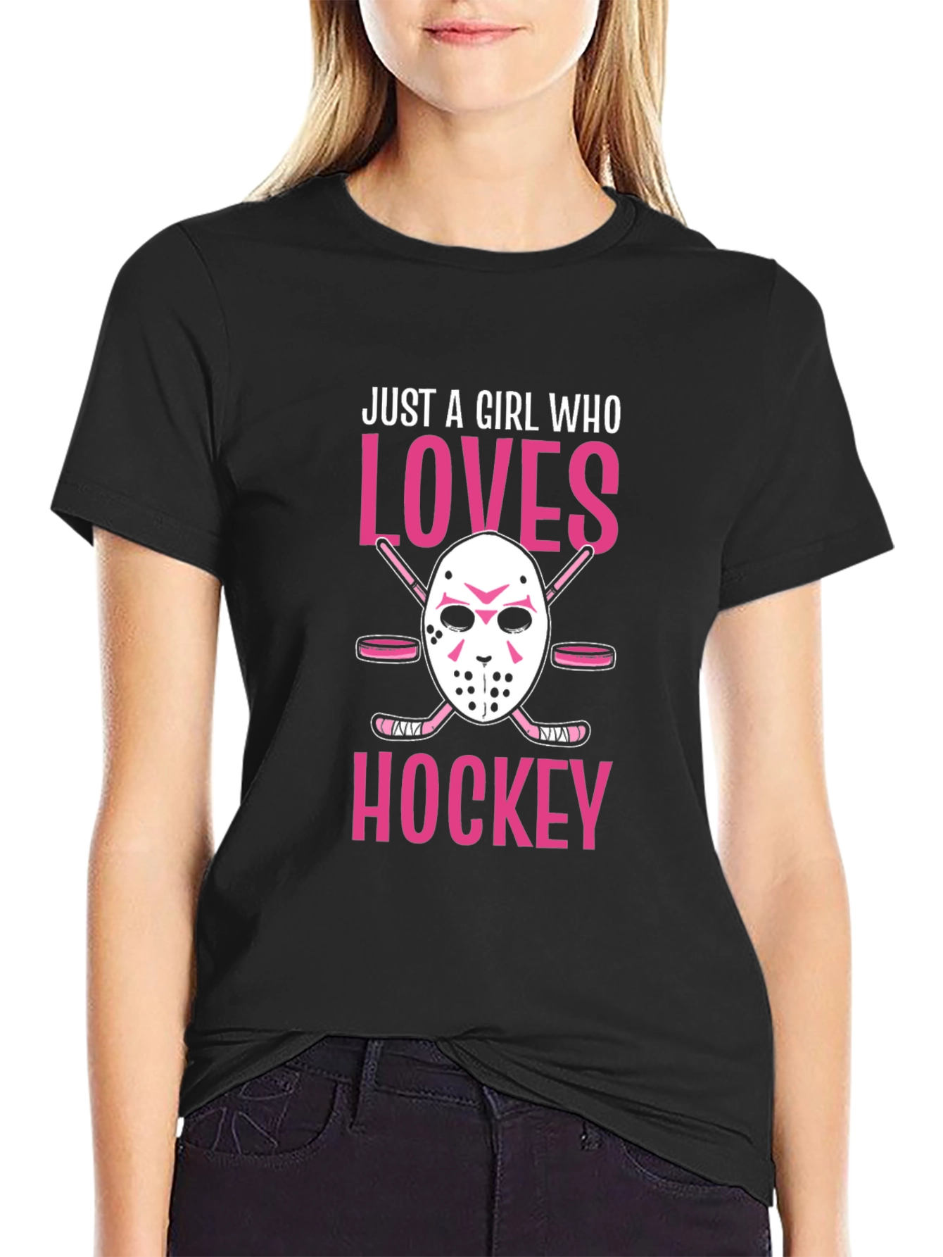 Just A Girl Who Loves Hockey Graphic Tee