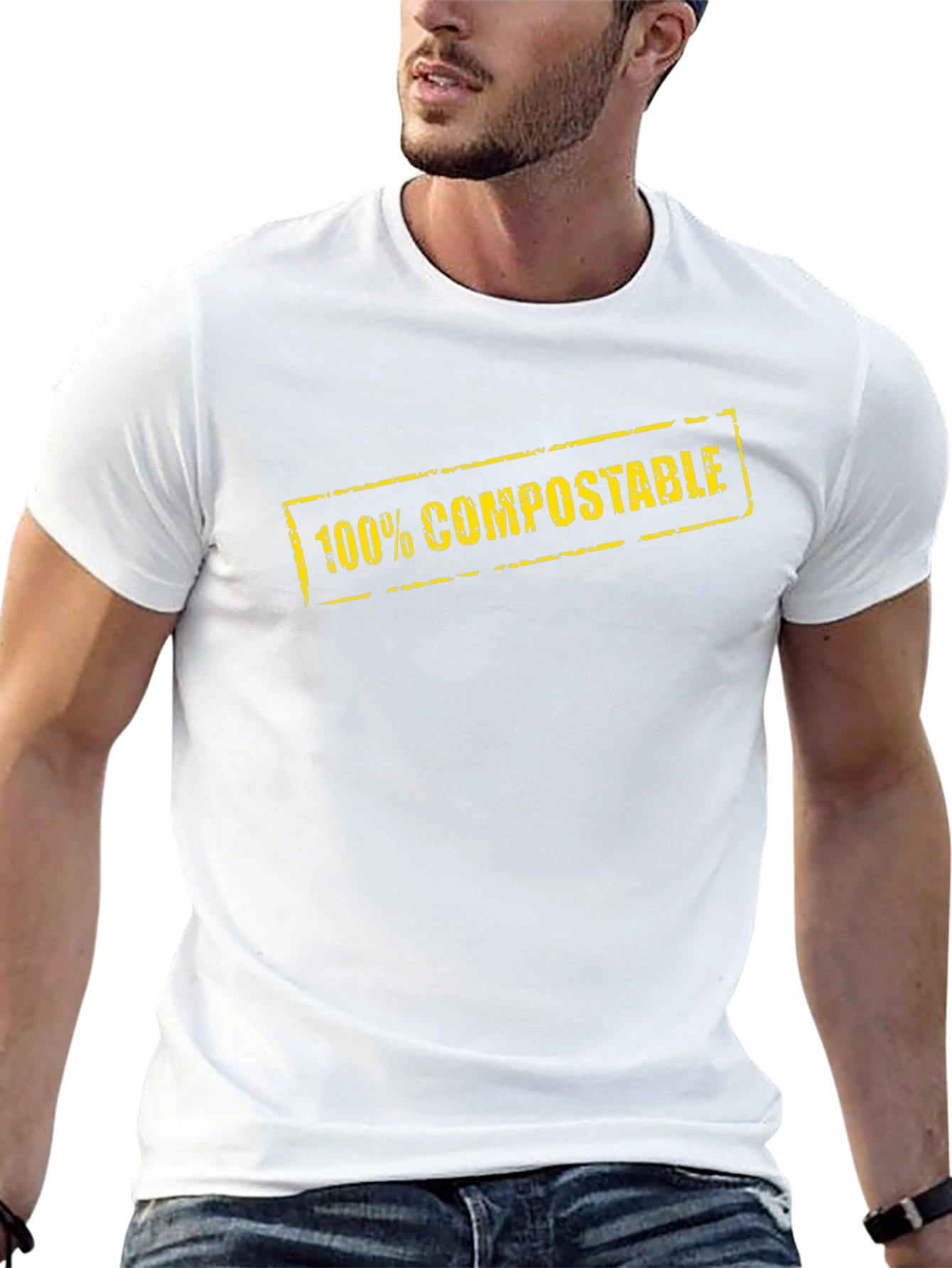 100% Compostable Graphic Tee - Eco-Friendly Black T-Shirt