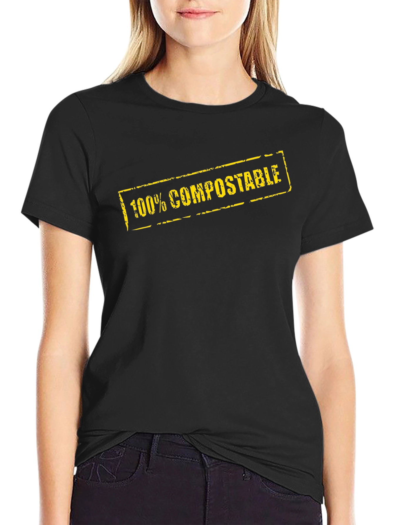 100% Compostable Graphic Tee - Eco-Friendly Black T-Shirt