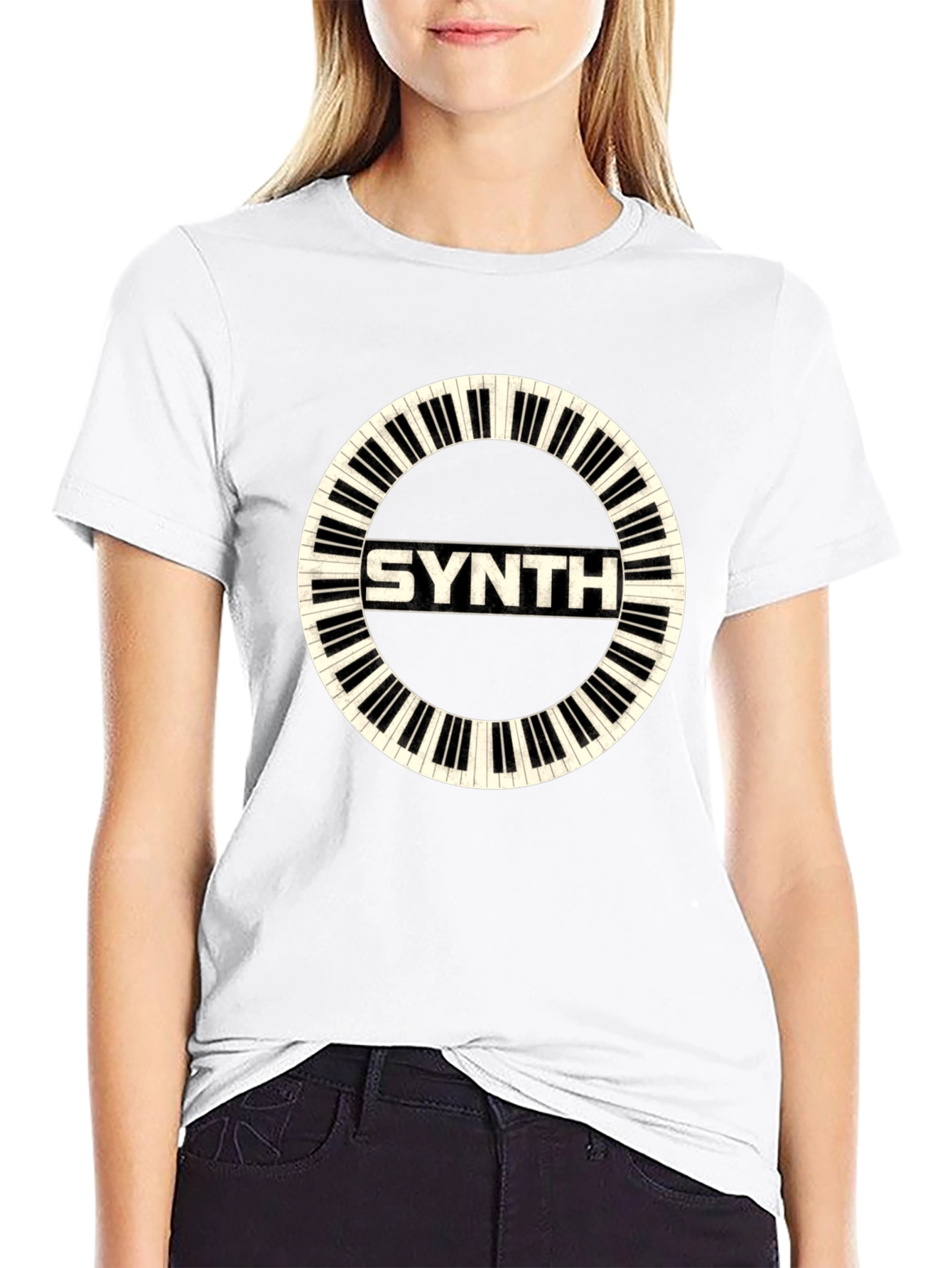 Synth Keyboard Circle T-Shirt - Musical Style