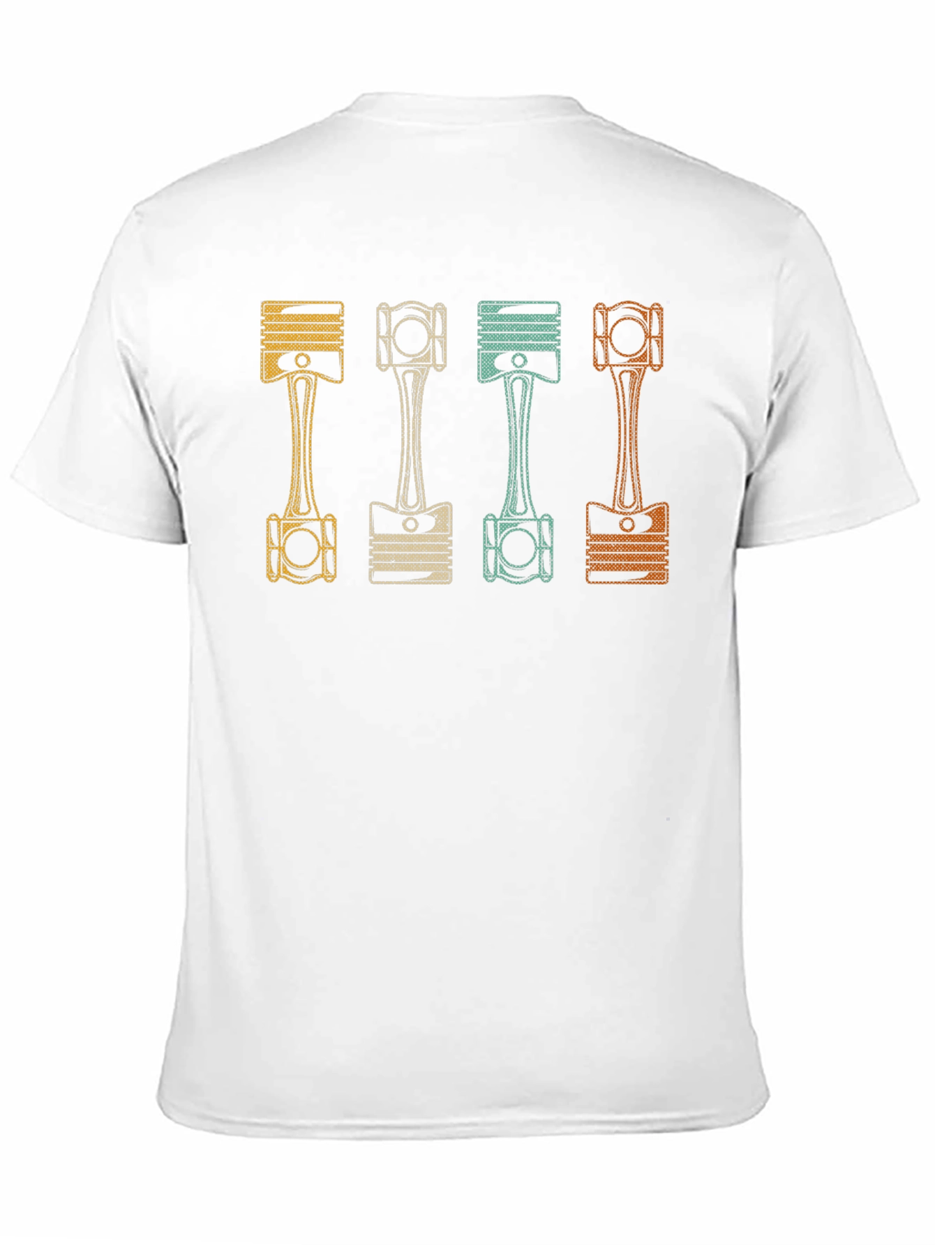 Retro Engine Pistons Graphic Tee - Black