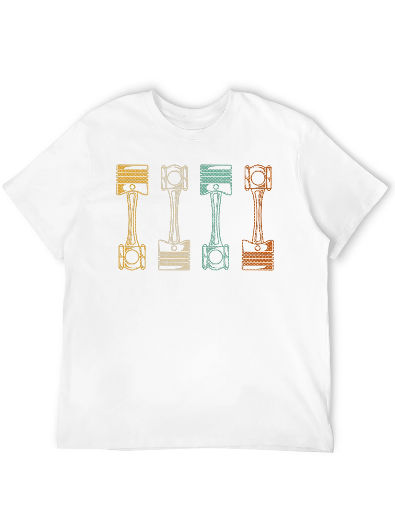 Retro Engine Pistons Graphic Tee - Black
