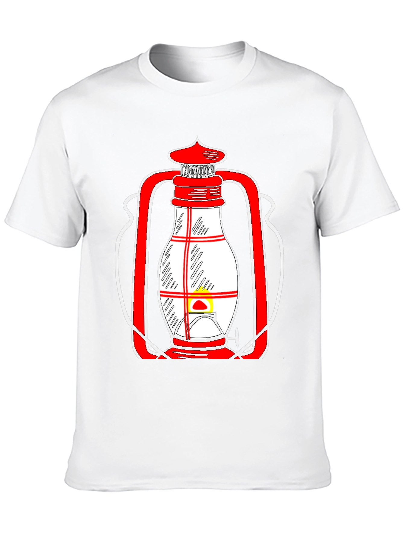 Lantern Graphic Tee - Unique Red and White Design