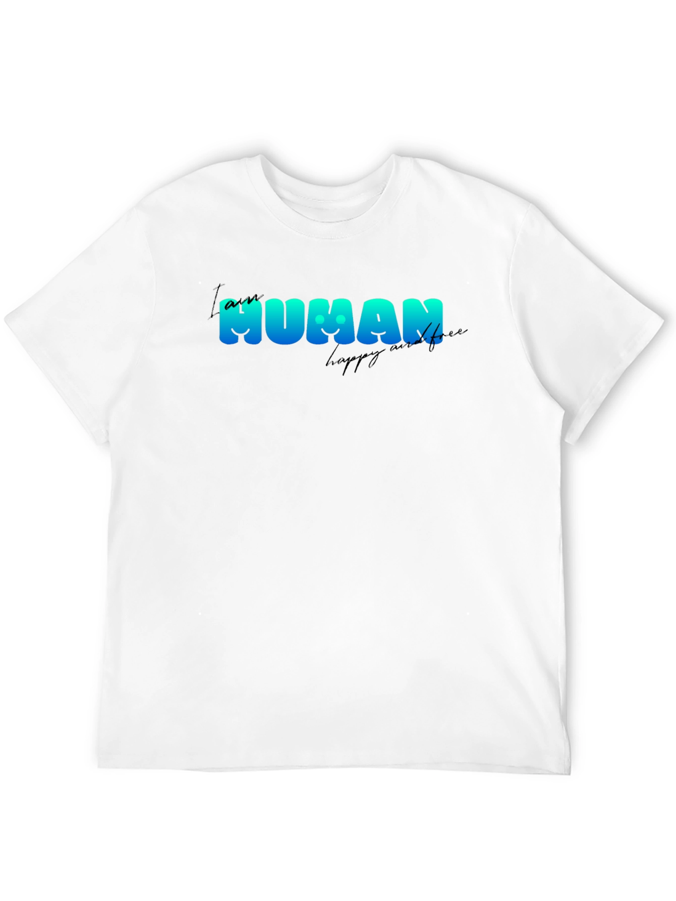 I am Human T-Shirt - Black Crew Neck