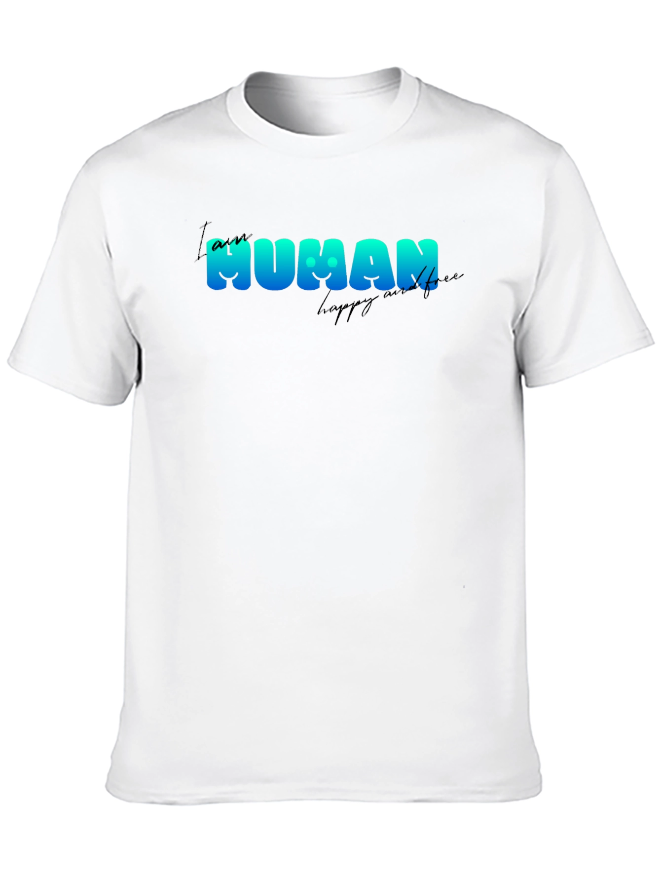 I am Human T-Shirt - Black Crew Neck