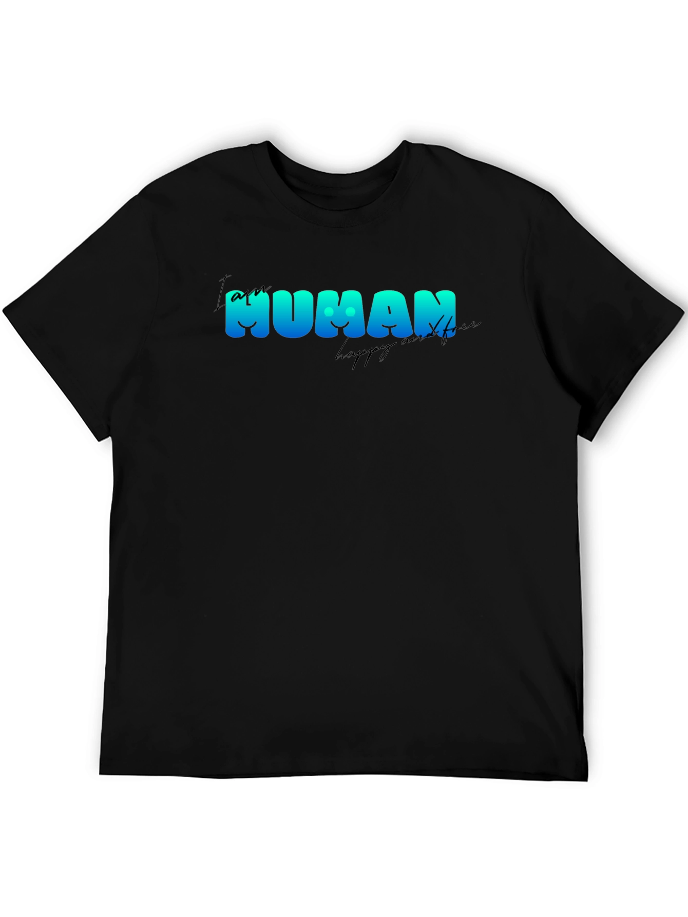 I am Human T-Shirt - Black Crew Neck