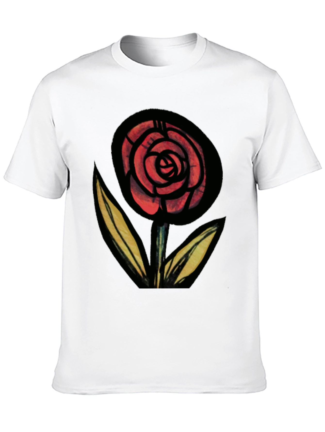 Rose Graphic Black Tee - Mens Fashion