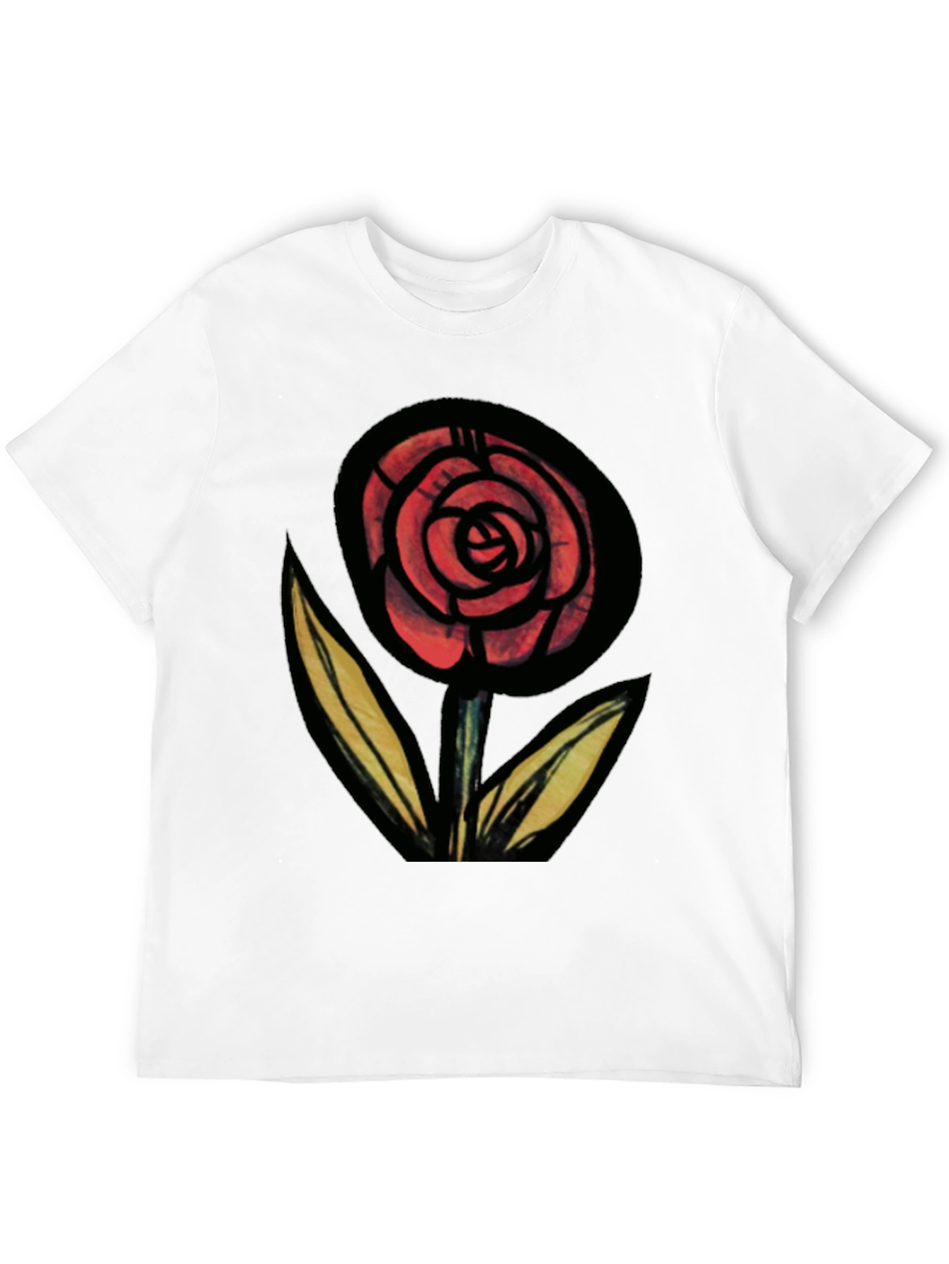 Rose Graphic Black Tee - Mens Fashion