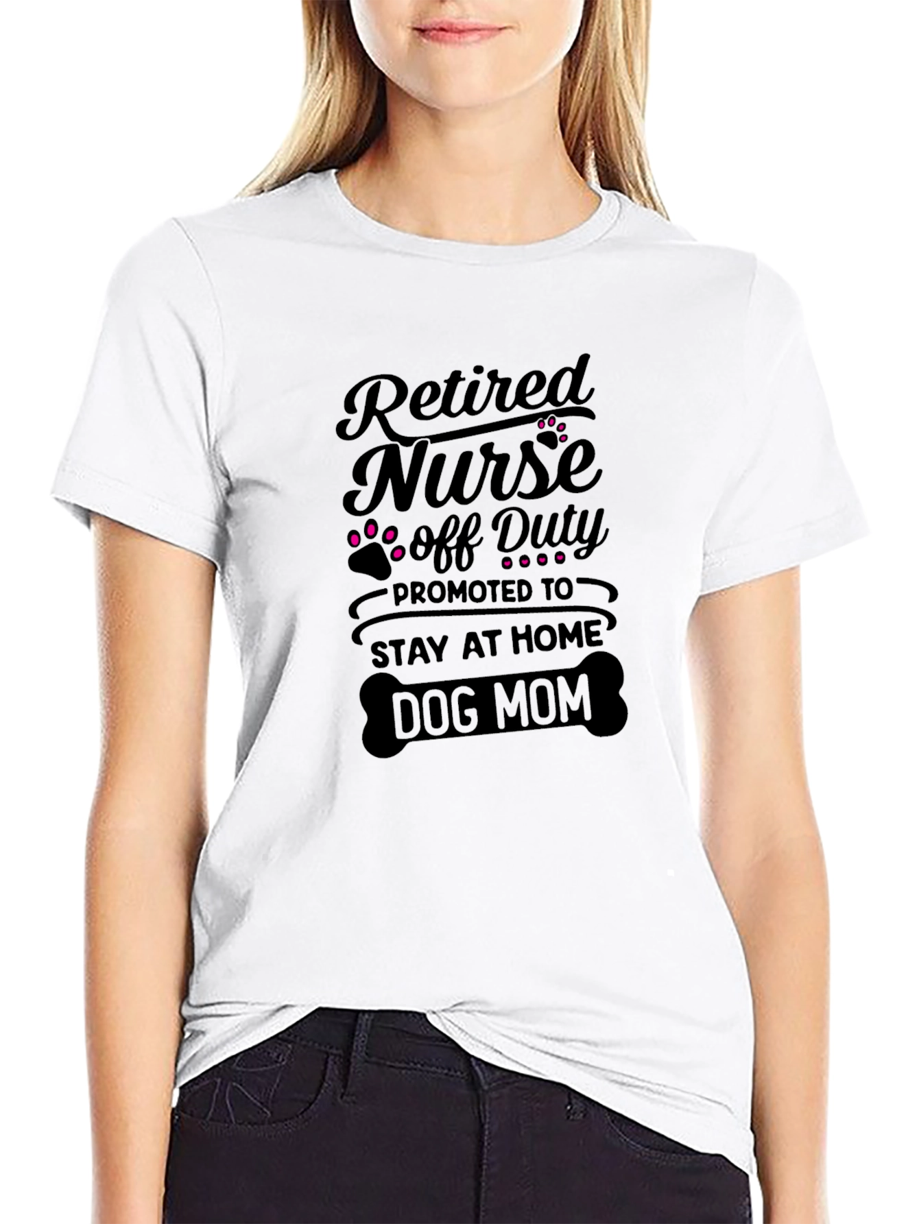 Retired Nurse Dog Mom T-Shirt