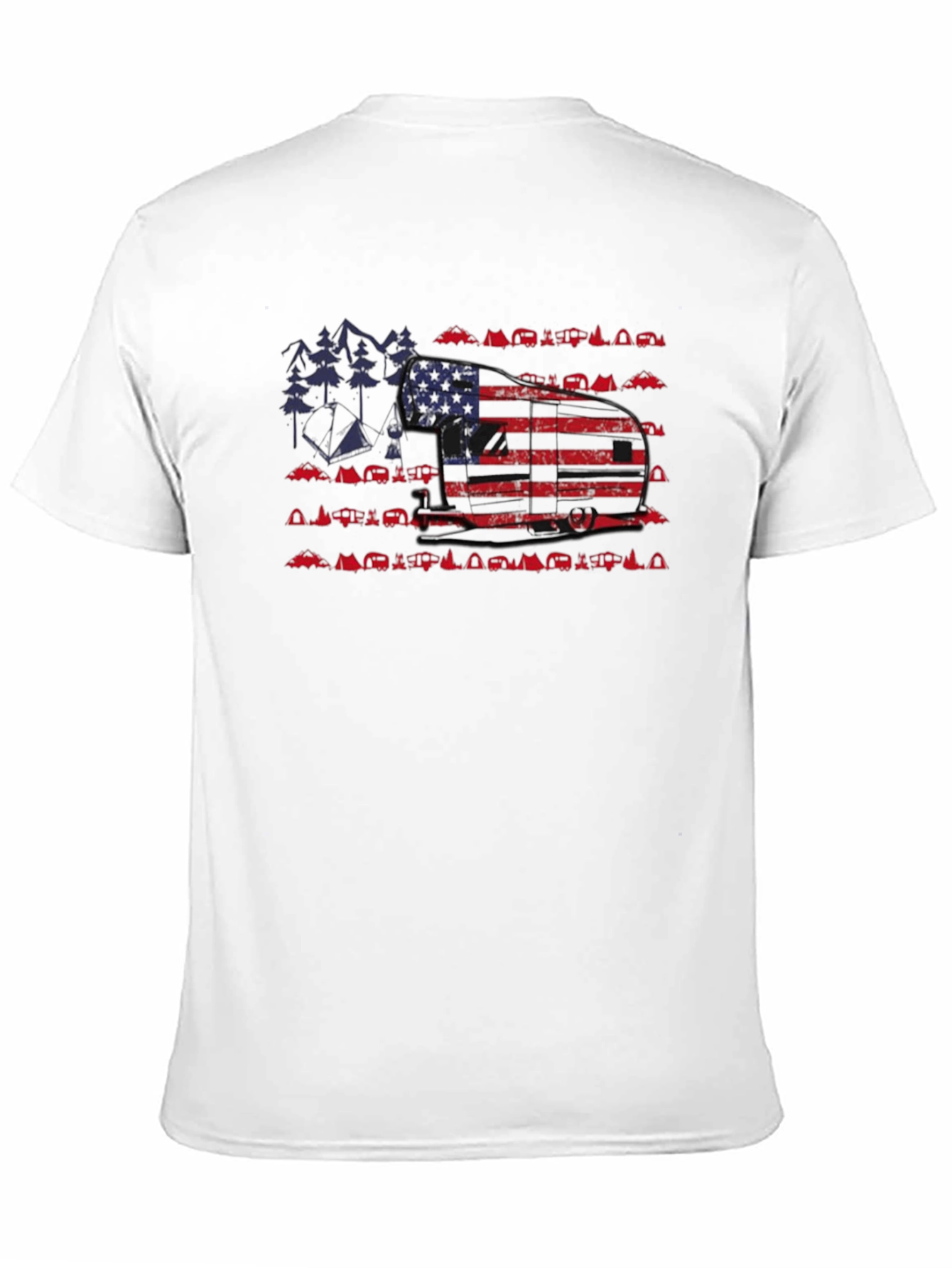 American Flag Camper Camping Graphic Tee