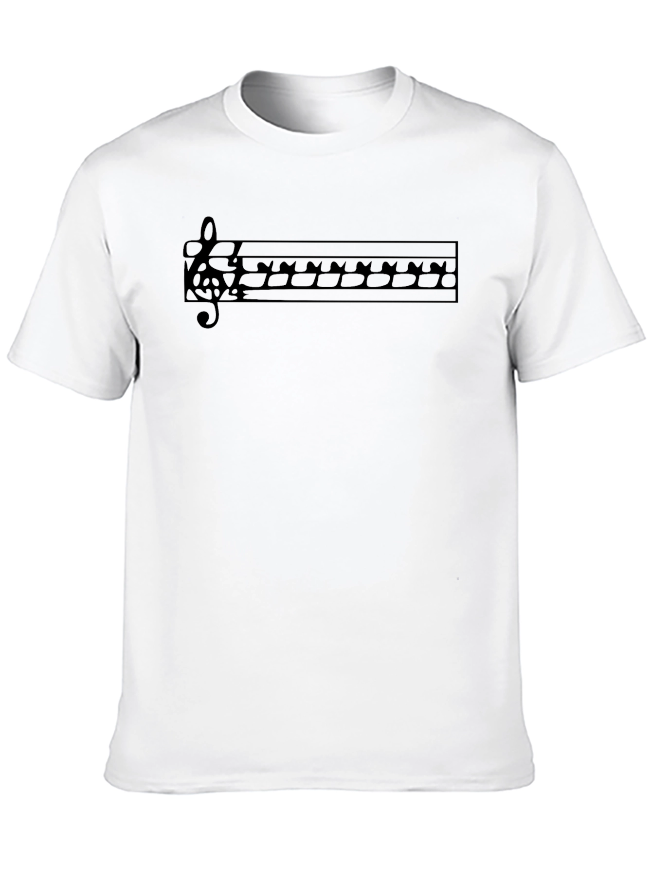Musical Note Staff T-Shirt - Black