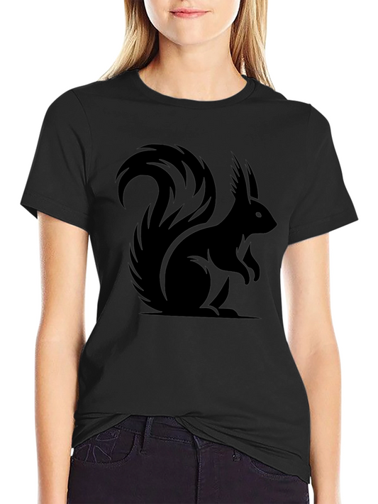 Black Squirrel Silhouette Graphic Tee
