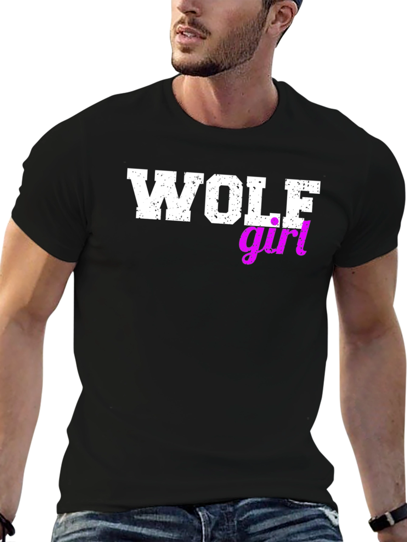 Wolf Girl Graphic Tee - Black T-Shirt