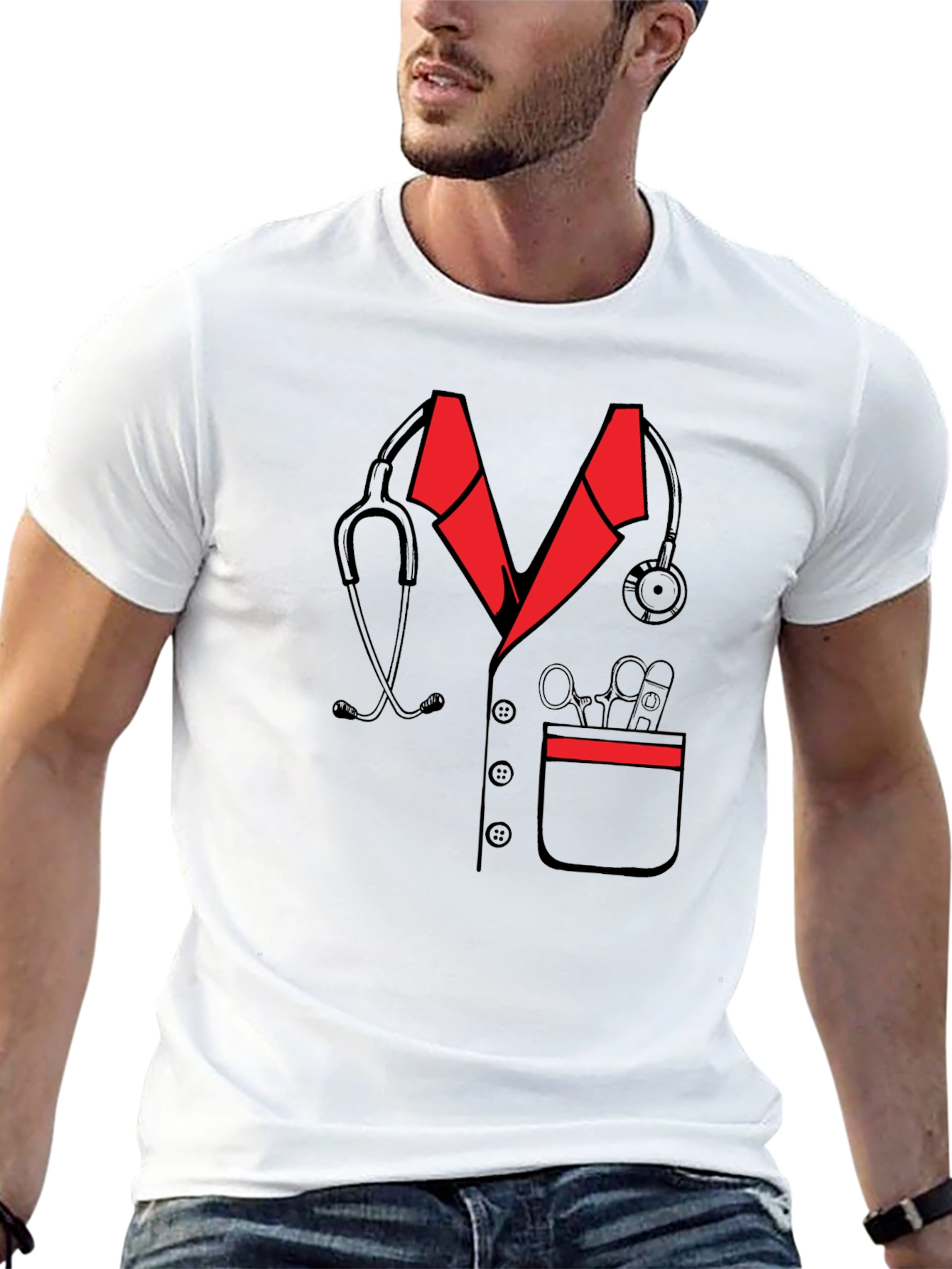 Doctor Outfit Graphic T-Shirt - Medical Professional Tee