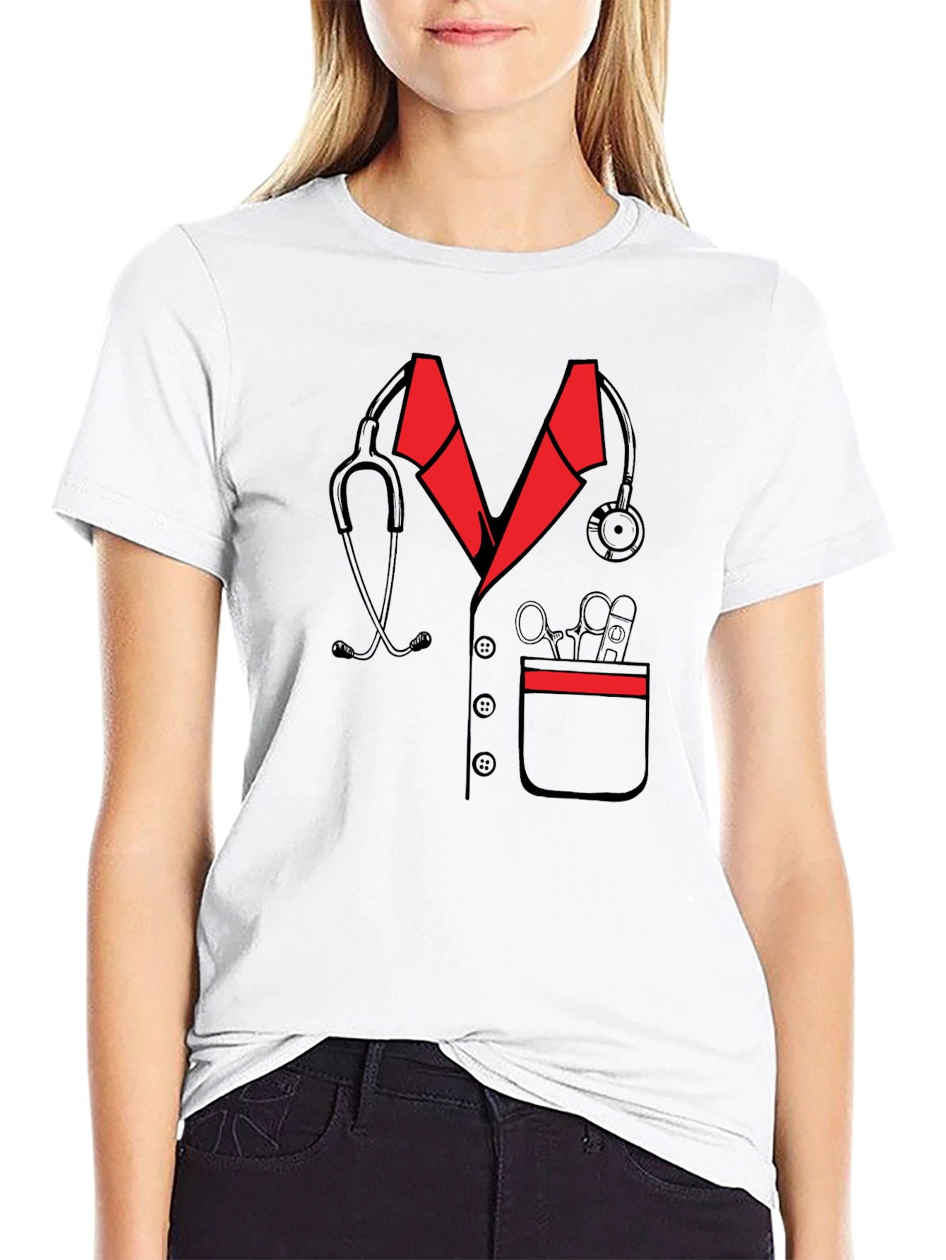 Doctor Outfit Graphic T-Shirt - Medical Professional Tee
