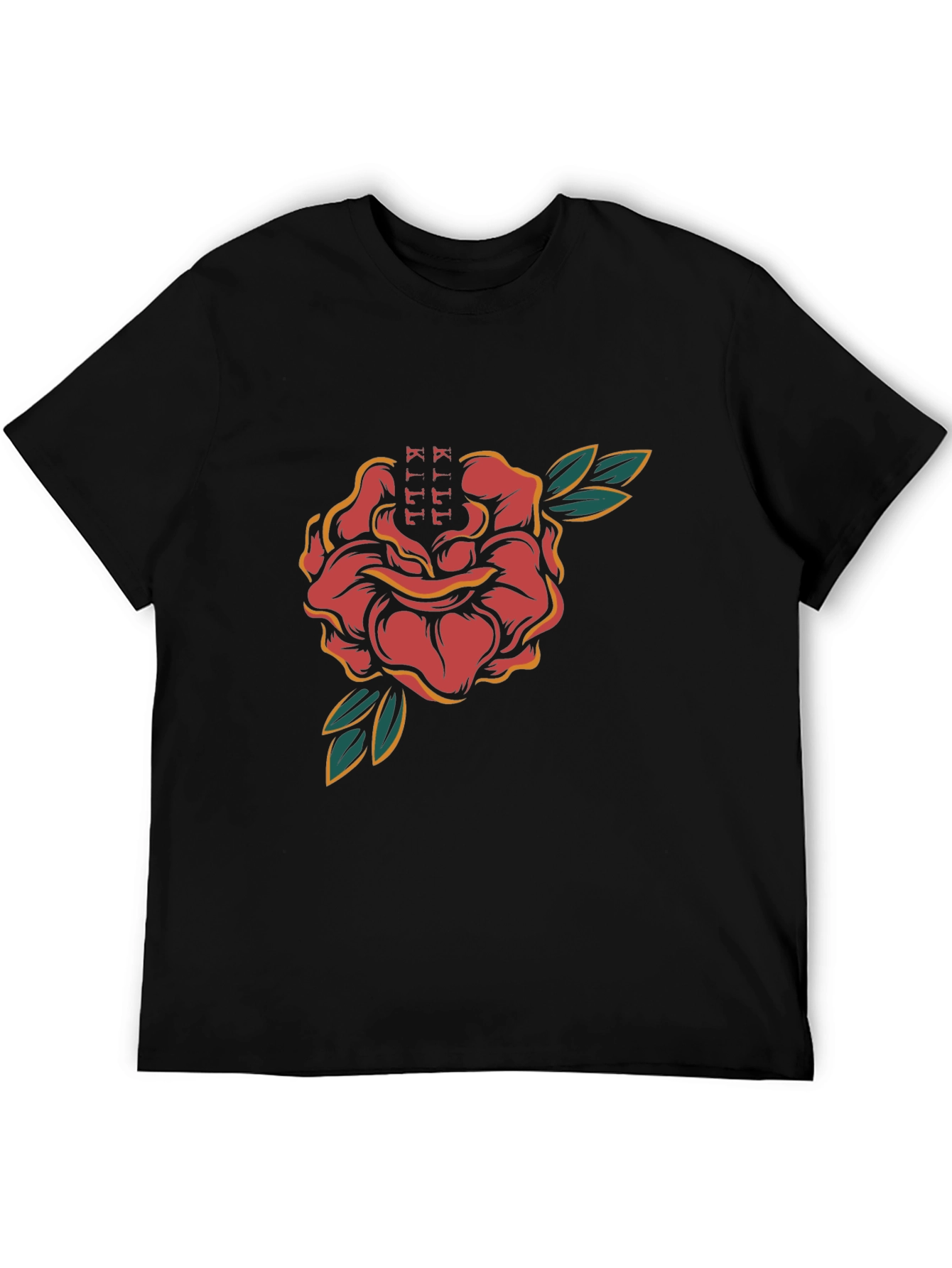 Rose Tattoo Graphic Black T-Shirt