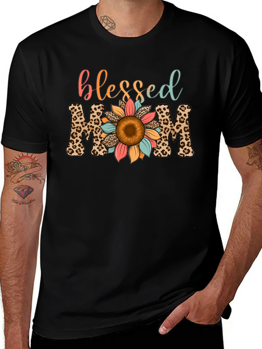 Blessed Mom Leopard Print T-Shirt