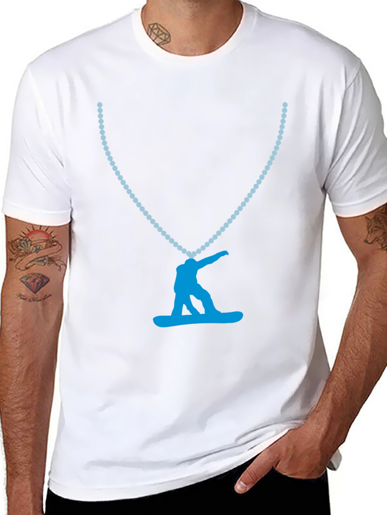 Snowboarder Pendant Tee - Cool Graphic Print