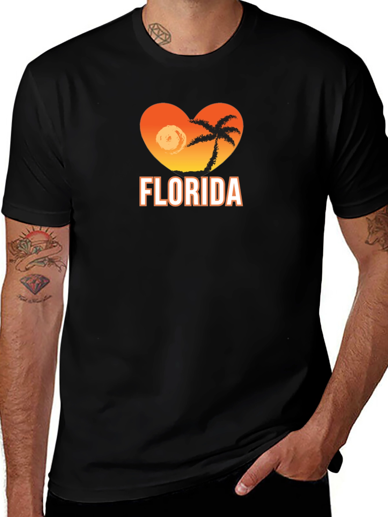 Florida Heart Graphic Tee - Black