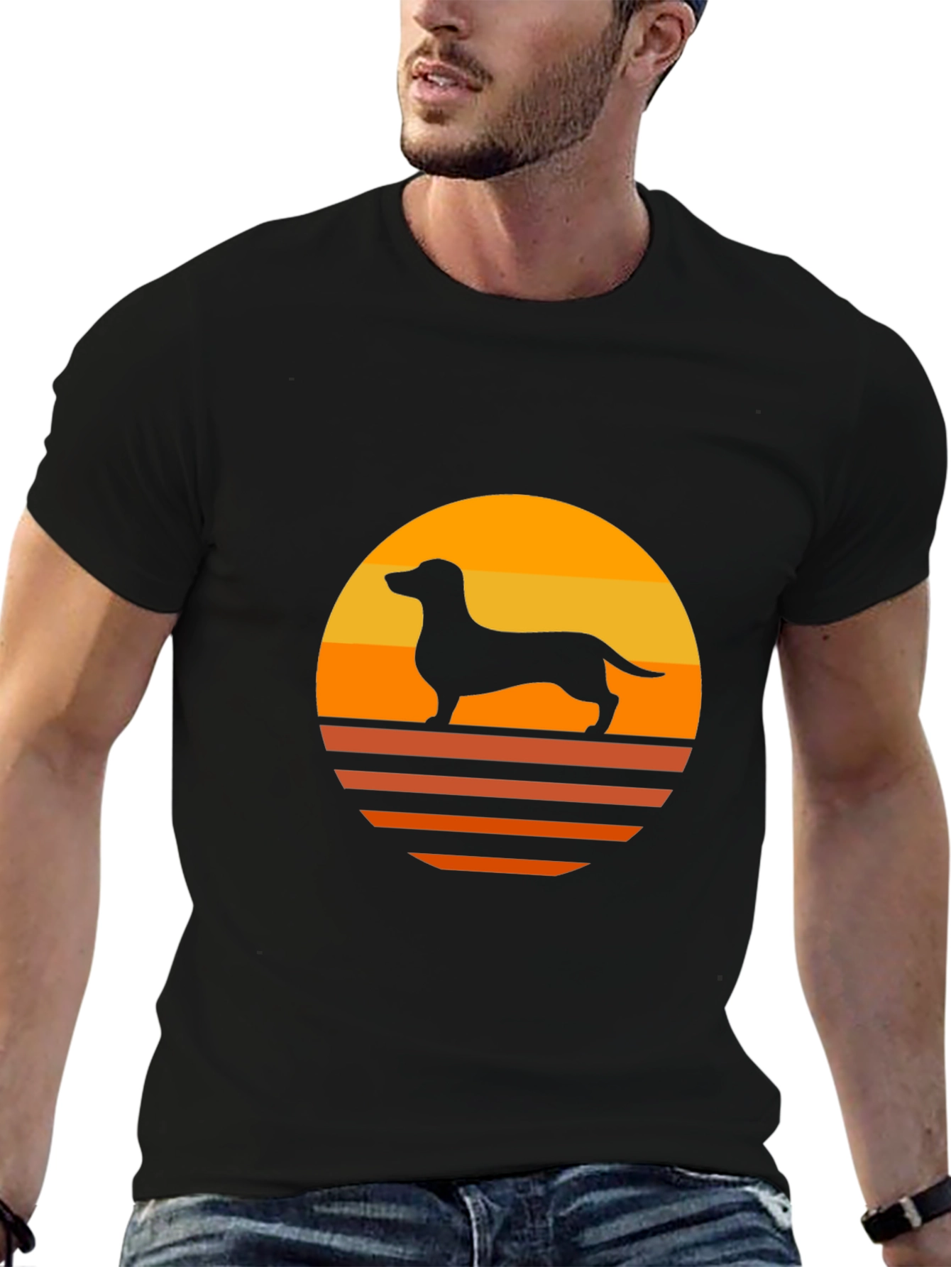 Retro Dachshund Sunset T-Shirt