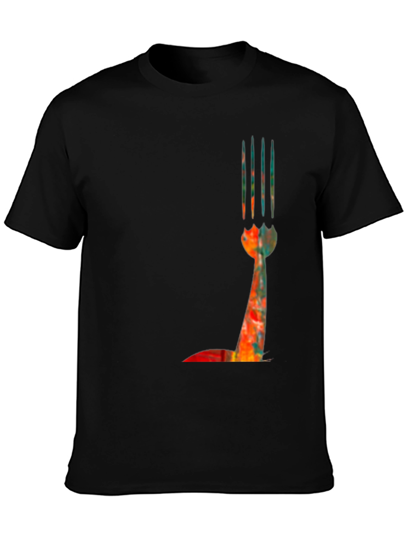 Abstract Fork Graphic Tee - Modern Art Shirt
