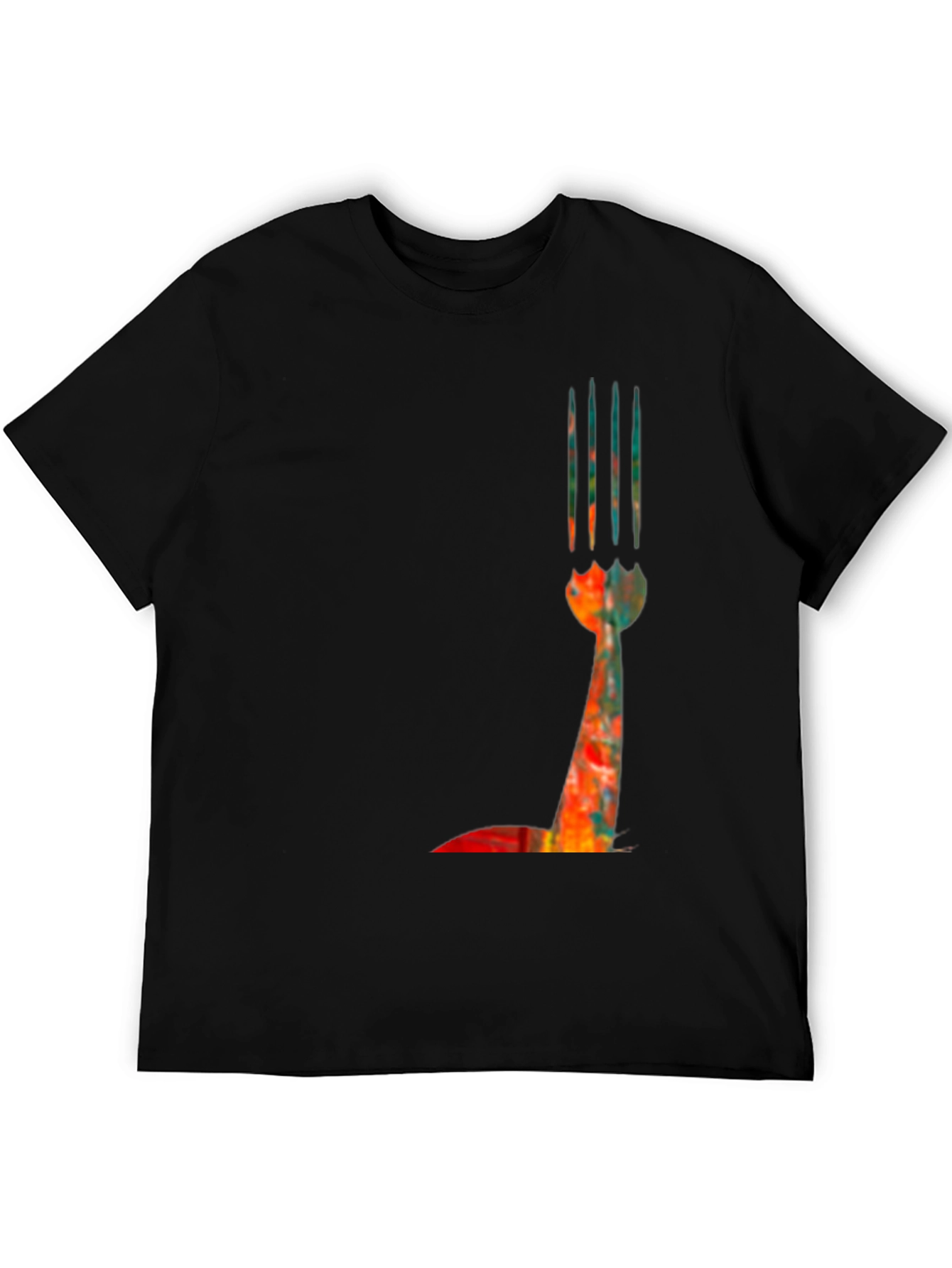 Abstract Fork Graphic Tee - Modern Art Shirt