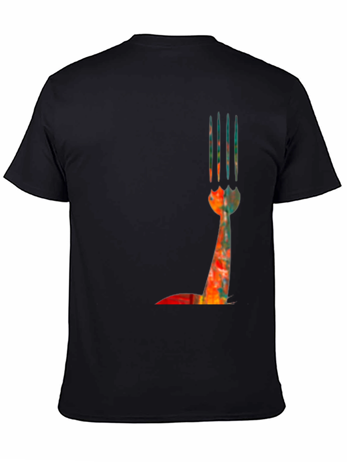 Abstract Fork Graphic Tee - Modern Art Shirt