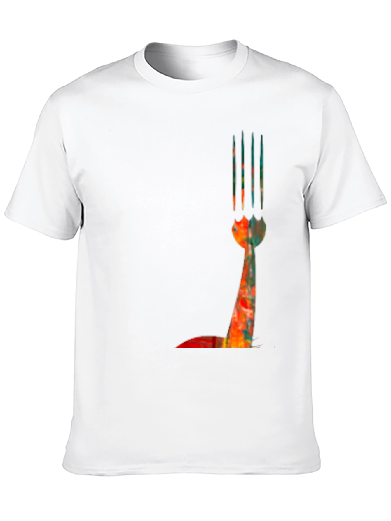 Abstract Fork Graphic Tee - Modern Art Shirt