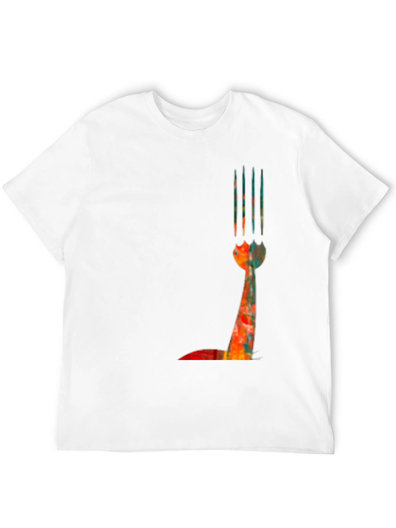Abstract Fork Graphic Tee - Modern Art Shirt