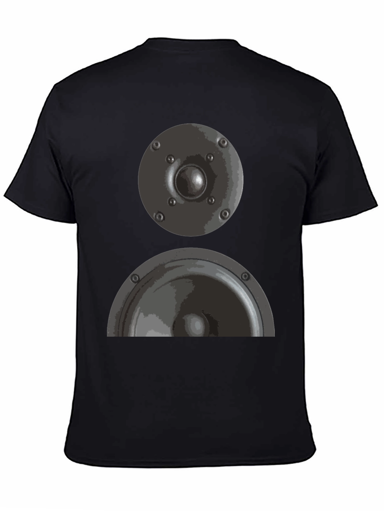 Speaker Graphic Tee - Black Cotton T-Shirt