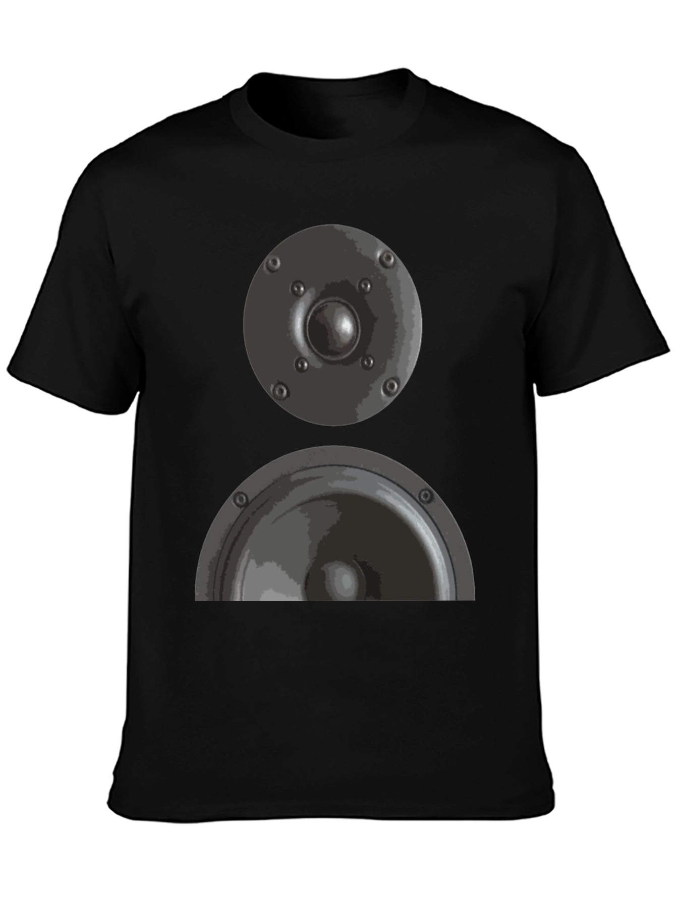 Speaker Graphic Tee - Black Cotton T-Shirt