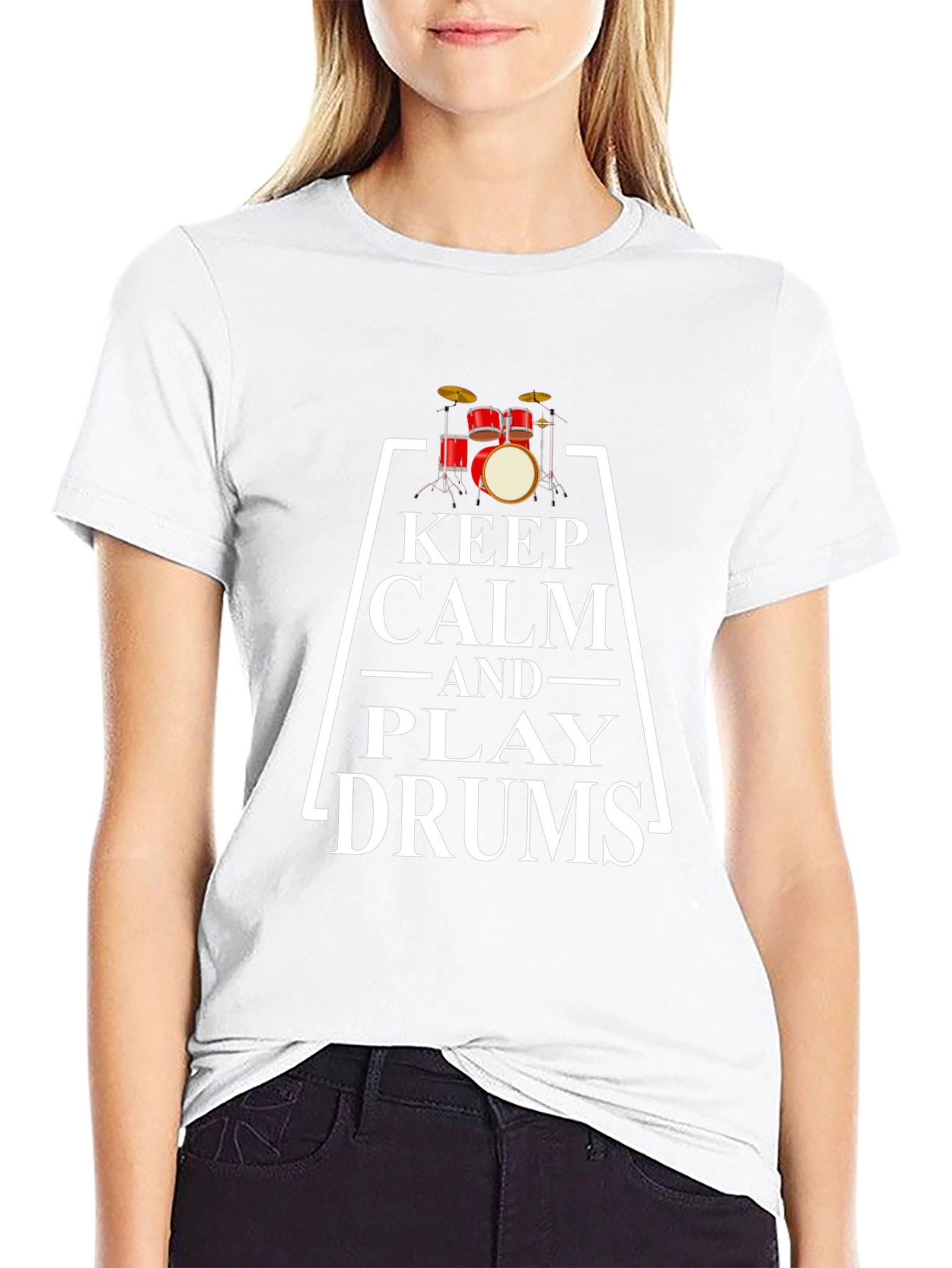 Keep Calm and Play Drums Graphic Tee