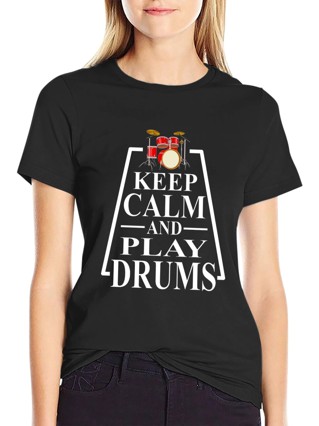 Keep Calm and Play Drums Graphic Tee
